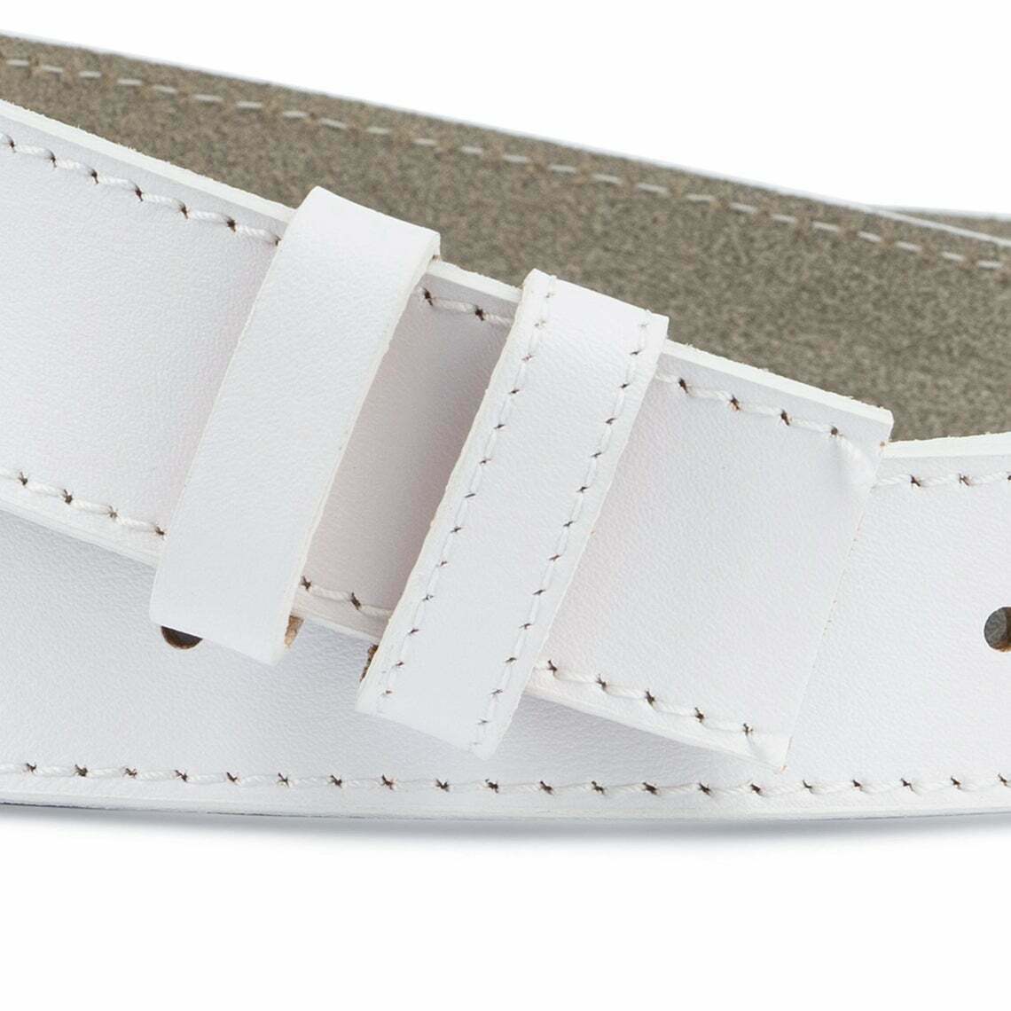 Men's White Genuine Leather Belt Replacement Strap - 35mm Width Adjustable for Dunhill Buckles | Perfect for Business Attire, Formal Wear & Dress Pants