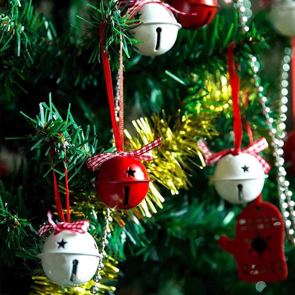 20Pcs Christmas Metal Bell Tree Decorations - Holiday Ornament Set for Christmas Tree, Wreath, Party & DIY Crafts | Perfect for Home Decor, Gift Giving & Festive Celebrations