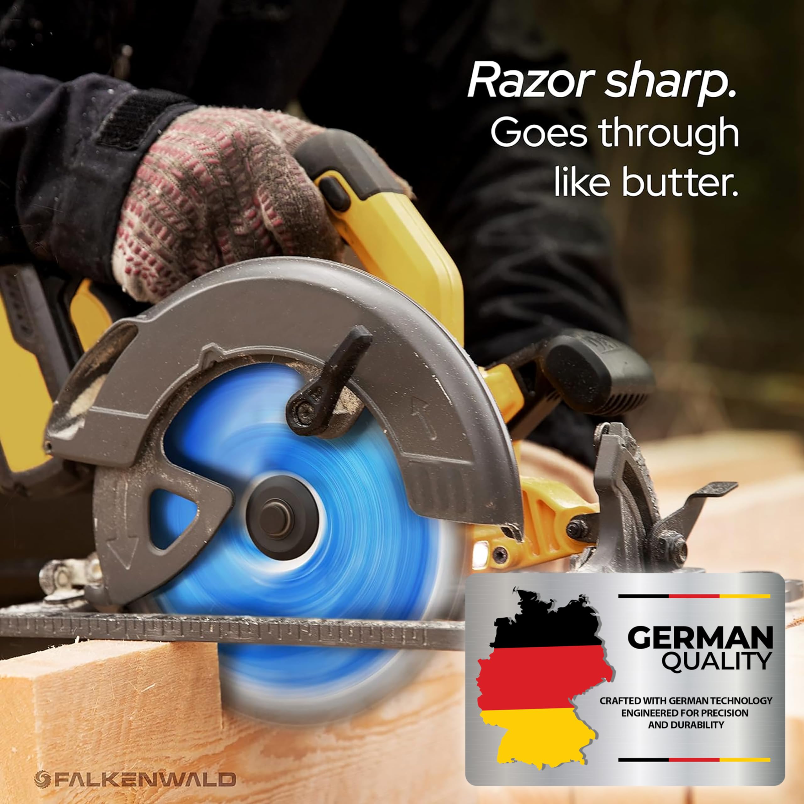 7 1/4 Inch Circular Saw Blade for Wood - Premium 24T Carbide Tipped Blade Compatible with DEWALT, Skil, Makita - Perfect for DIY Projects, Woodworking, and Construction Cutting