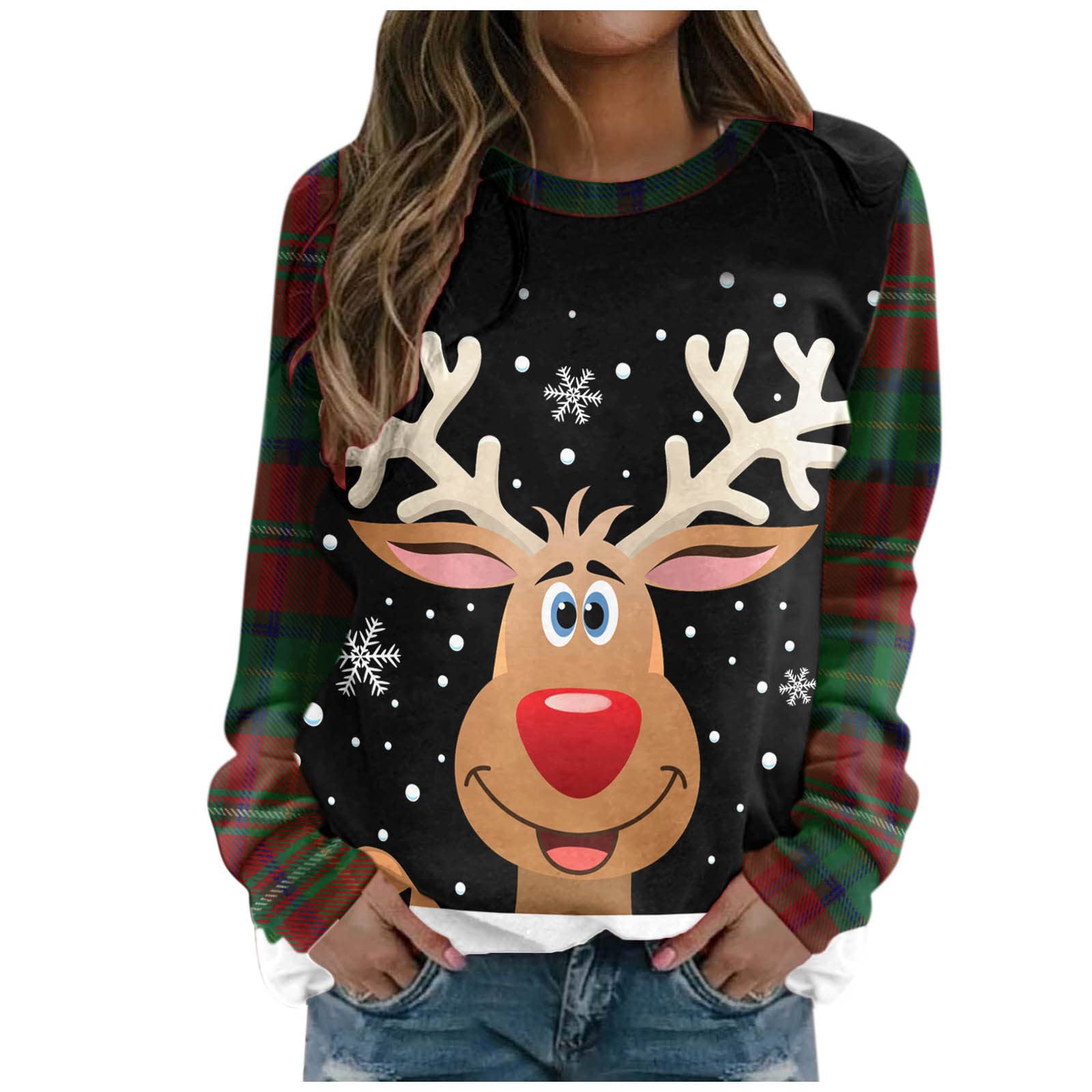 Women's Ugly Christmas Sweater - Long Sleeve Crewneck Pullover Top, Casual Comfy Tunic Tee & Button-Down Shirt in Purple - Perfect for Holiday Parties, Family Gatherings & Festive Outfits