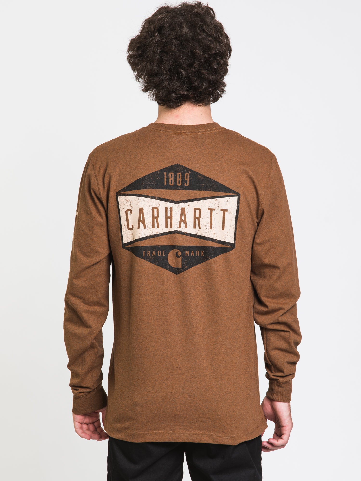 Carhartt Men's Long Sleeve Logo Graphic T-Shirt - Comfortable Cotton Tee for Work & Casual Wear | Durable Workwear for Construction, Outdoor Activities & Everyday Use