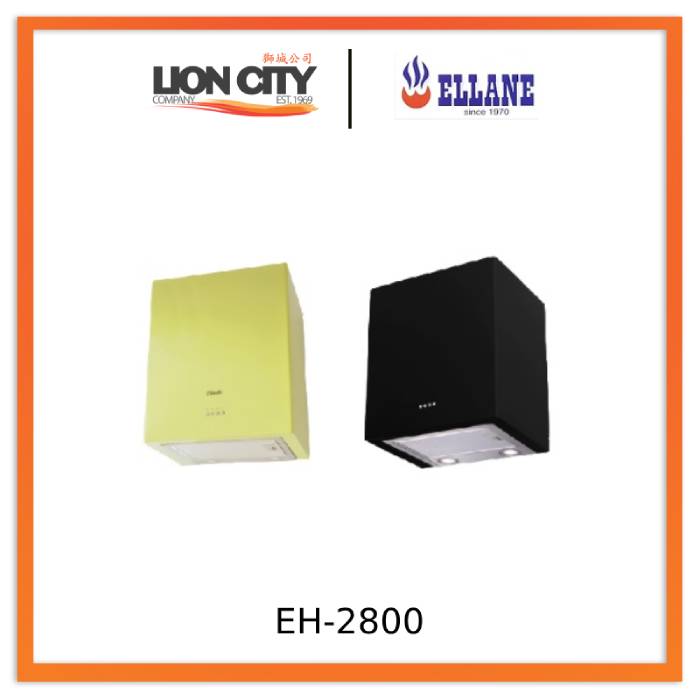 Ellane EH 2800 45cm Stainless Steel Range Hood with Black/Apple Green Finish - Powerful Kitchen Ventilation for Smoke and Odor Removal - Perfect for Modern Home Cooking and Open Kitchen Designs