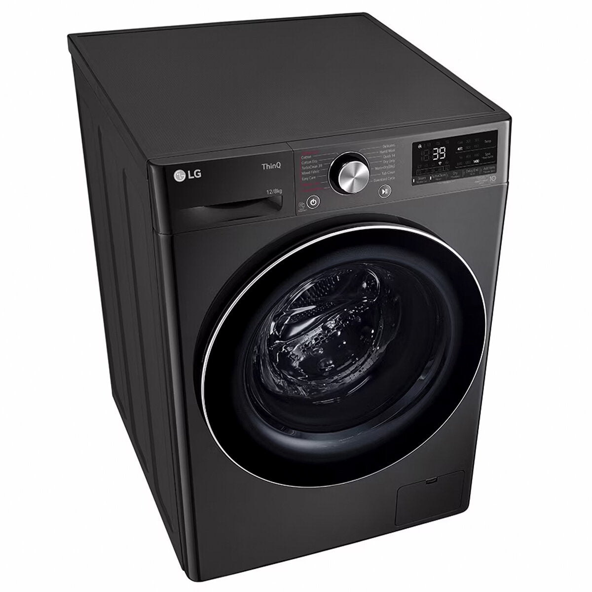 LG Series 9 12kg/8kg Front Load Washer Dryer Combo with Steam Function - Black (WVC9 1412B) - Perfect for Small Laundry Rooms & Apartments