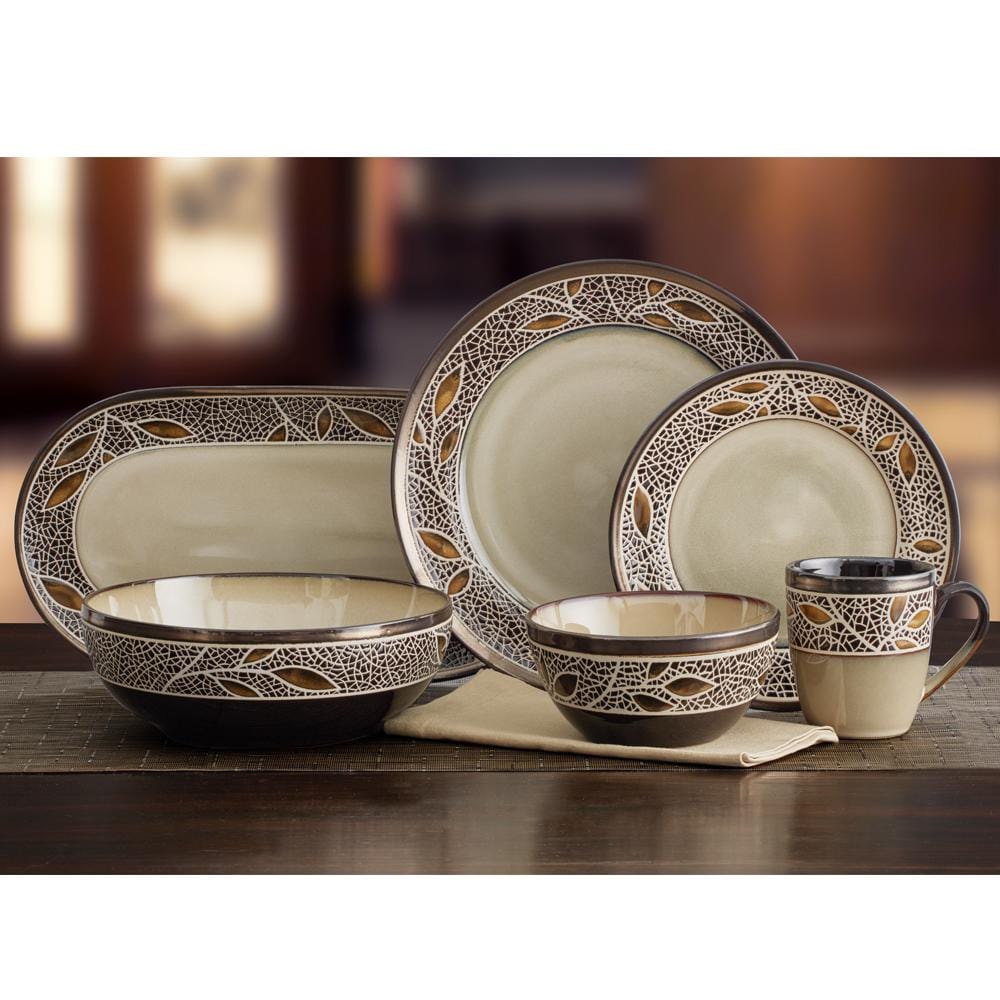 Alexandria 8-Piece Dinnerware Set with Serving Dishes - Elegant Tableware for Family Dinners, Parties & Entertaining