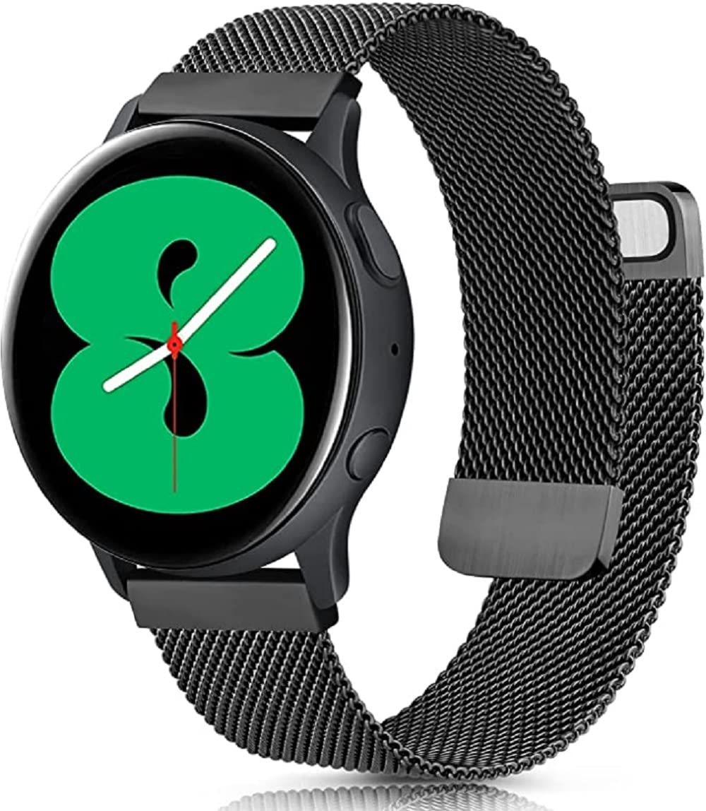Samsung Galaxy Watch 4 Band 20mm - Stainless Steel Replacement Strap Compatible with Galaxy Watch 4 40mm/44mm & Galaxy Watch 4 Classic 42mm - Durable Metal Bracelet for Men & Women - Perfect for Work, Gym & Everyday Wear