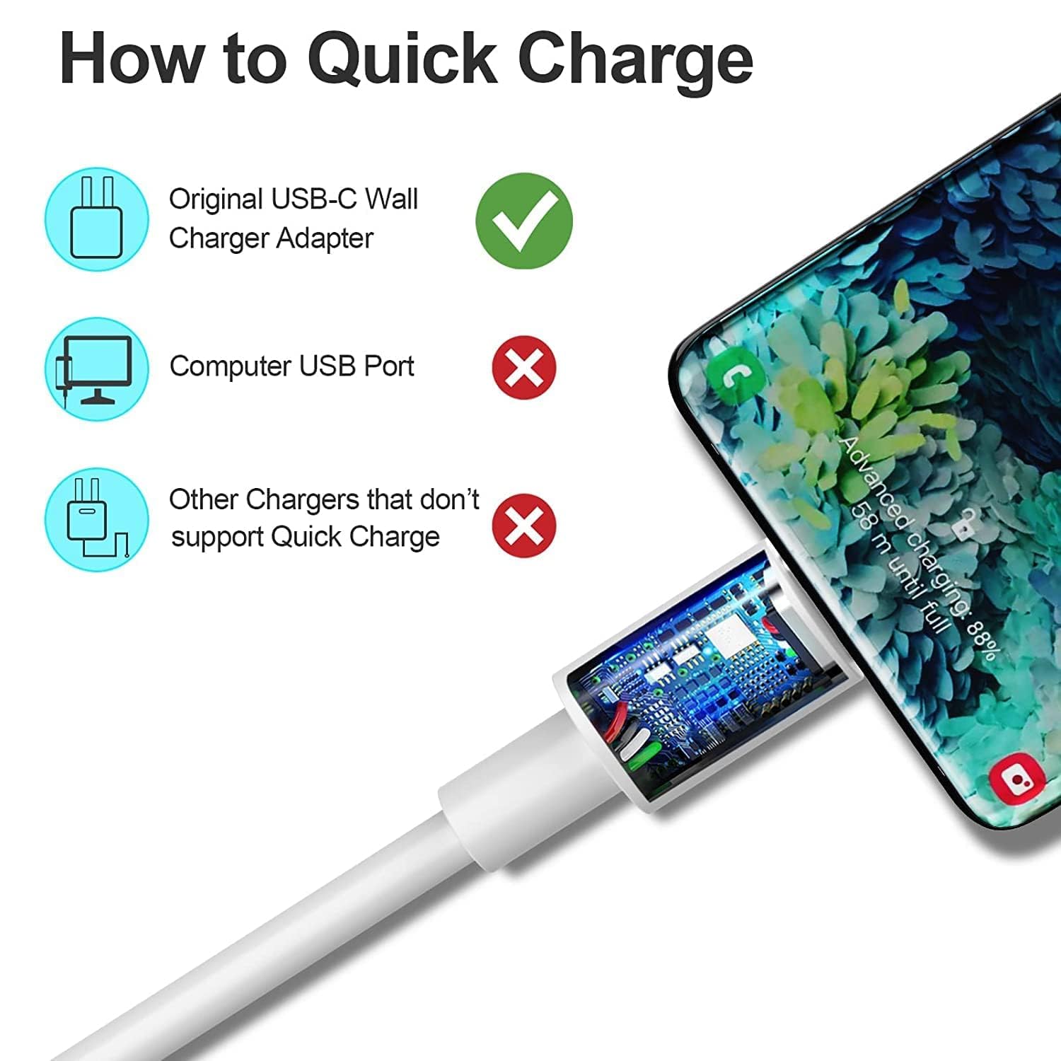 Original 10W to 65W Type-C USB Fast Charging Cable for Infinix Note 8 | Quick Charge, Dash, Warp, Dart, Flash, Turbo, Super VOOC Compatible | 6A High-Speed Data Sync Cable | Type C to USB-A (1.2M/3.9ft, White) - Perfect for Home, Office & Travel Charging