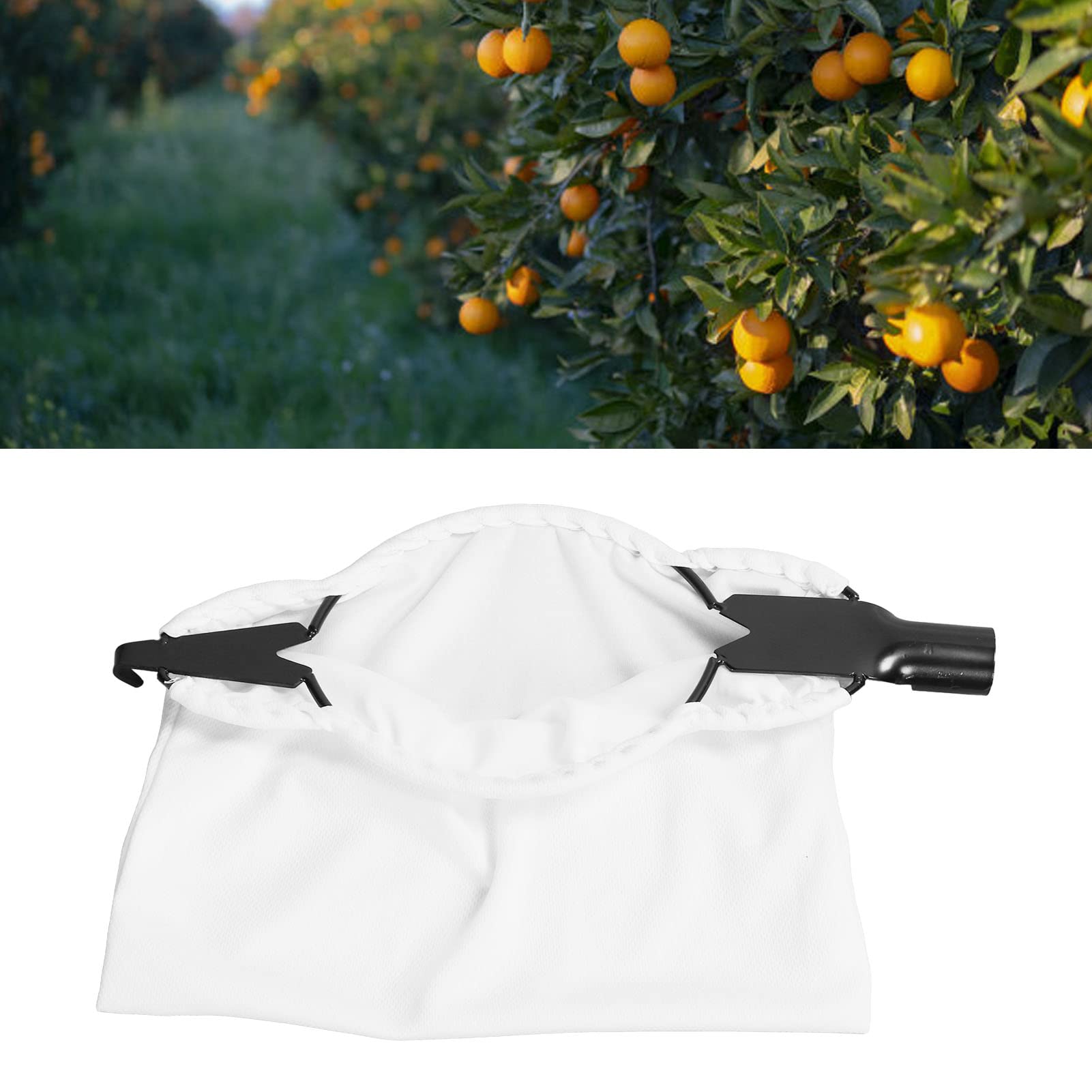 Stainless Steel Fruit Picker Tool with Basket - Extendable Apple Picker Pole for Harvesting Oranges, Peaches & Garden Fruits | Durable Nonwoven Fabric V-Shaped Blades | Perfect for Home Orchards, Backyard Harvesting & Farm Use