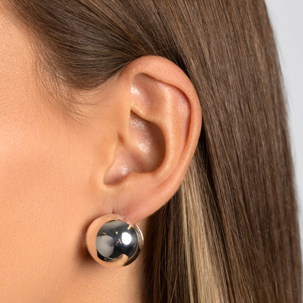 Chunky Ball Huggie Earrings - Sterling Silver Hoop Earrings for Women | Perfect for Everyday Wear, Parties & Gifts