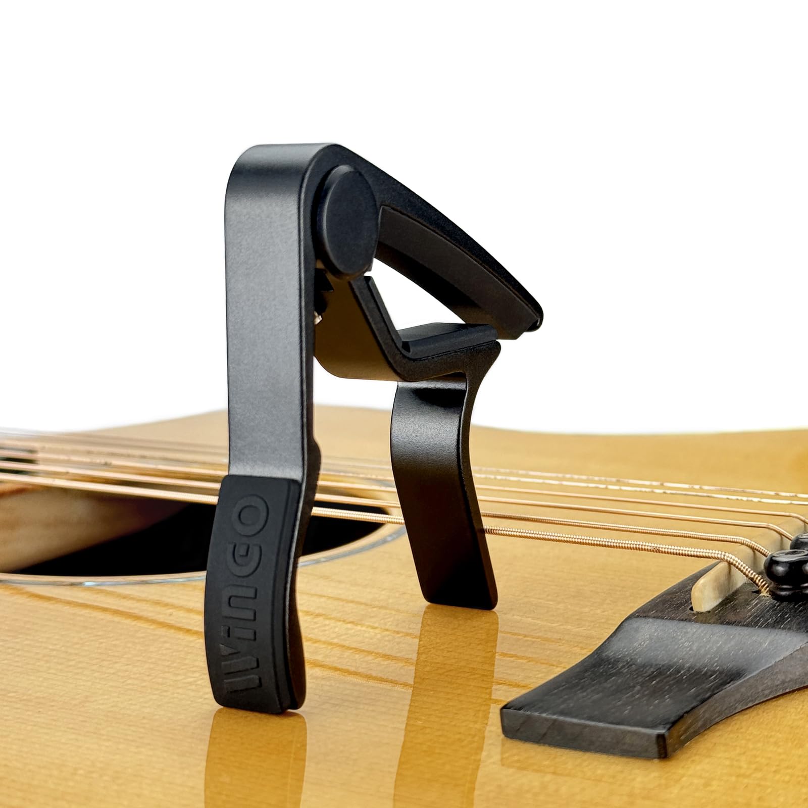 WINGO 6 String Guitar Capo - Single Handed Clamp for Acoustic & Electric Guitars (2 Pack - Black & Silver) | Perfect for Live Performances, Studio Recording & Practice Sessions