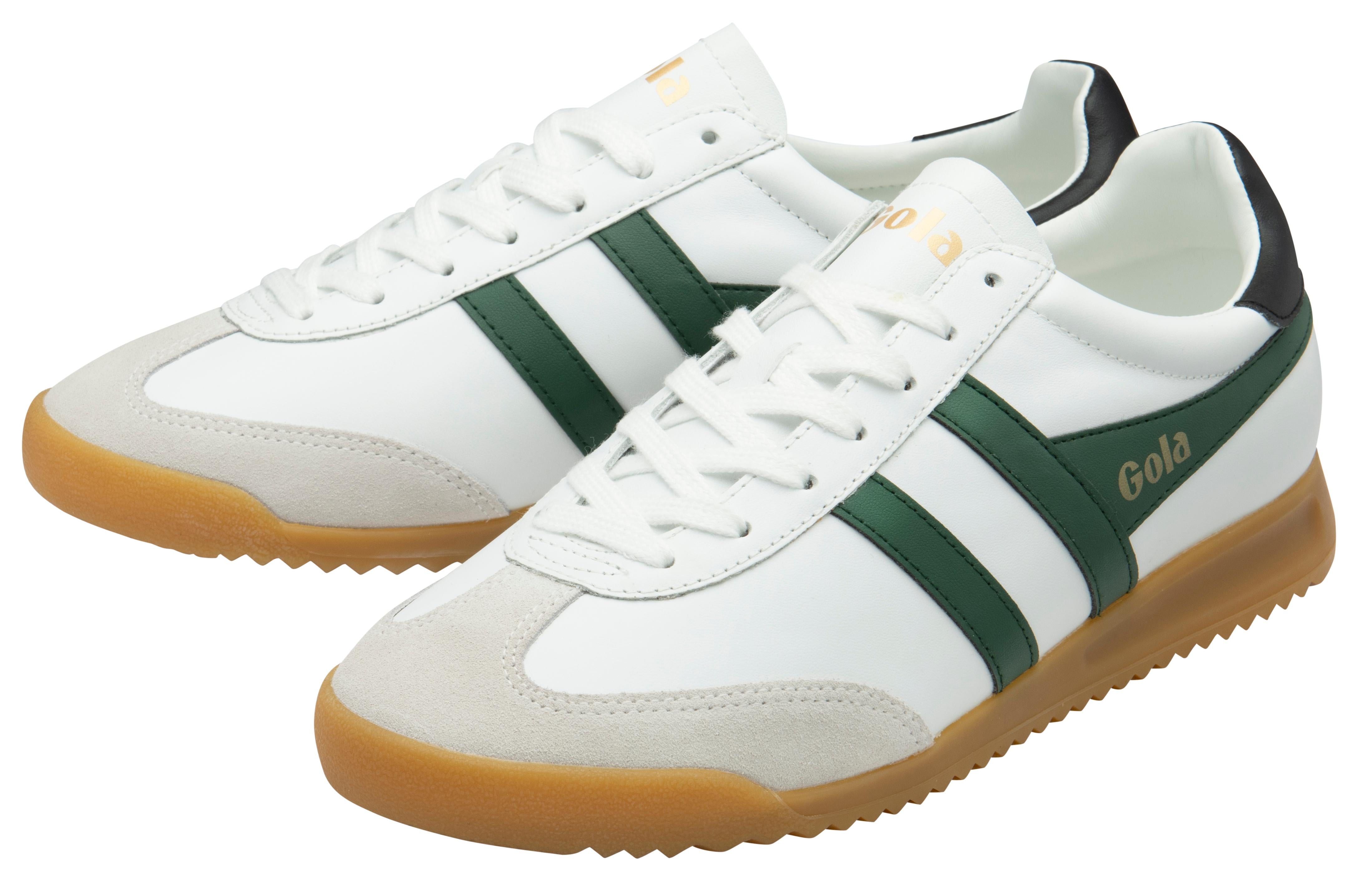 Gola Men's Torpedo Leather Sneakers - White (Size M) | Classic Retro Running Shoes for Casual Wear & Street Style Fashion
