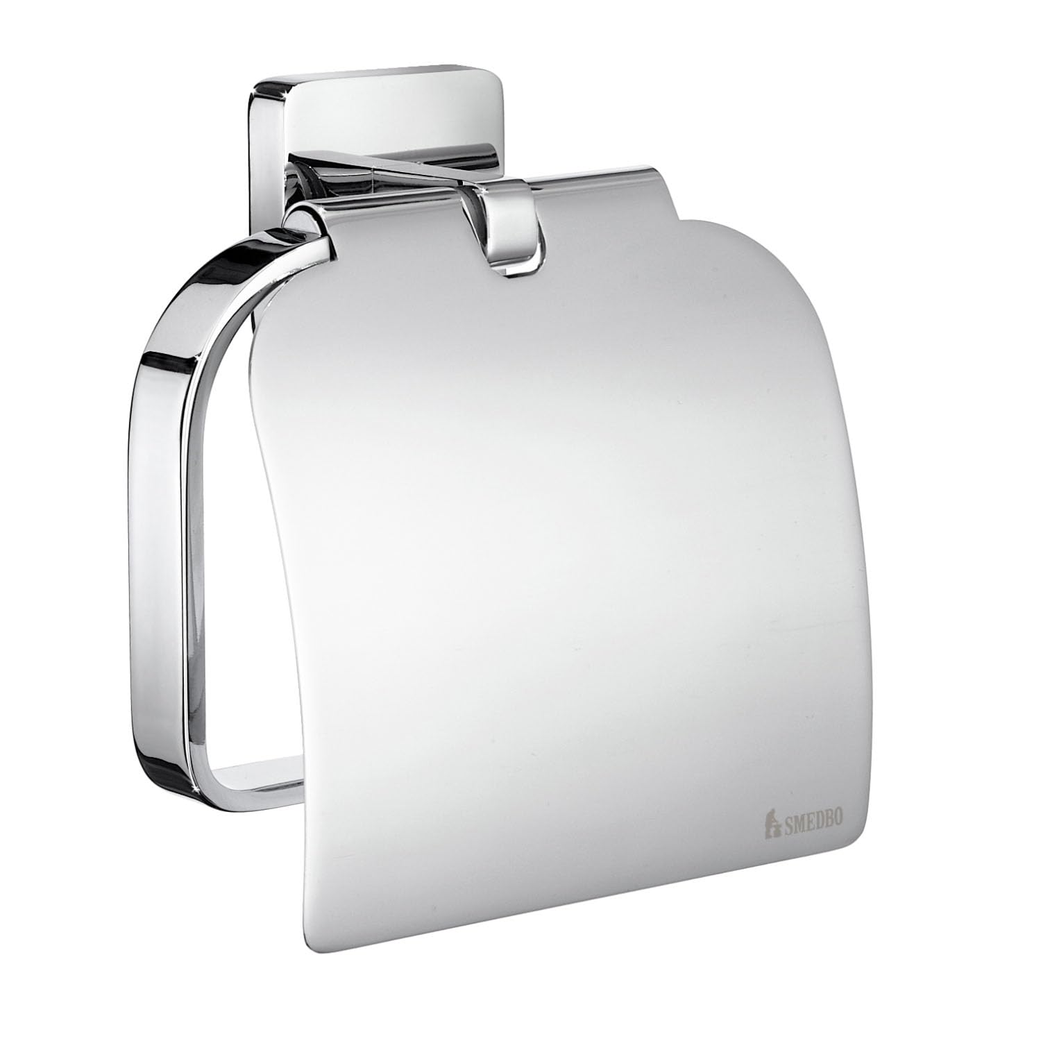 OK3414 European Style Toilet Paper Holder with Cover - Polished Chrome Bathroom Accessory for Modern Home Decor | Perfect for Bathroom, Restroom & Powder Room Organization