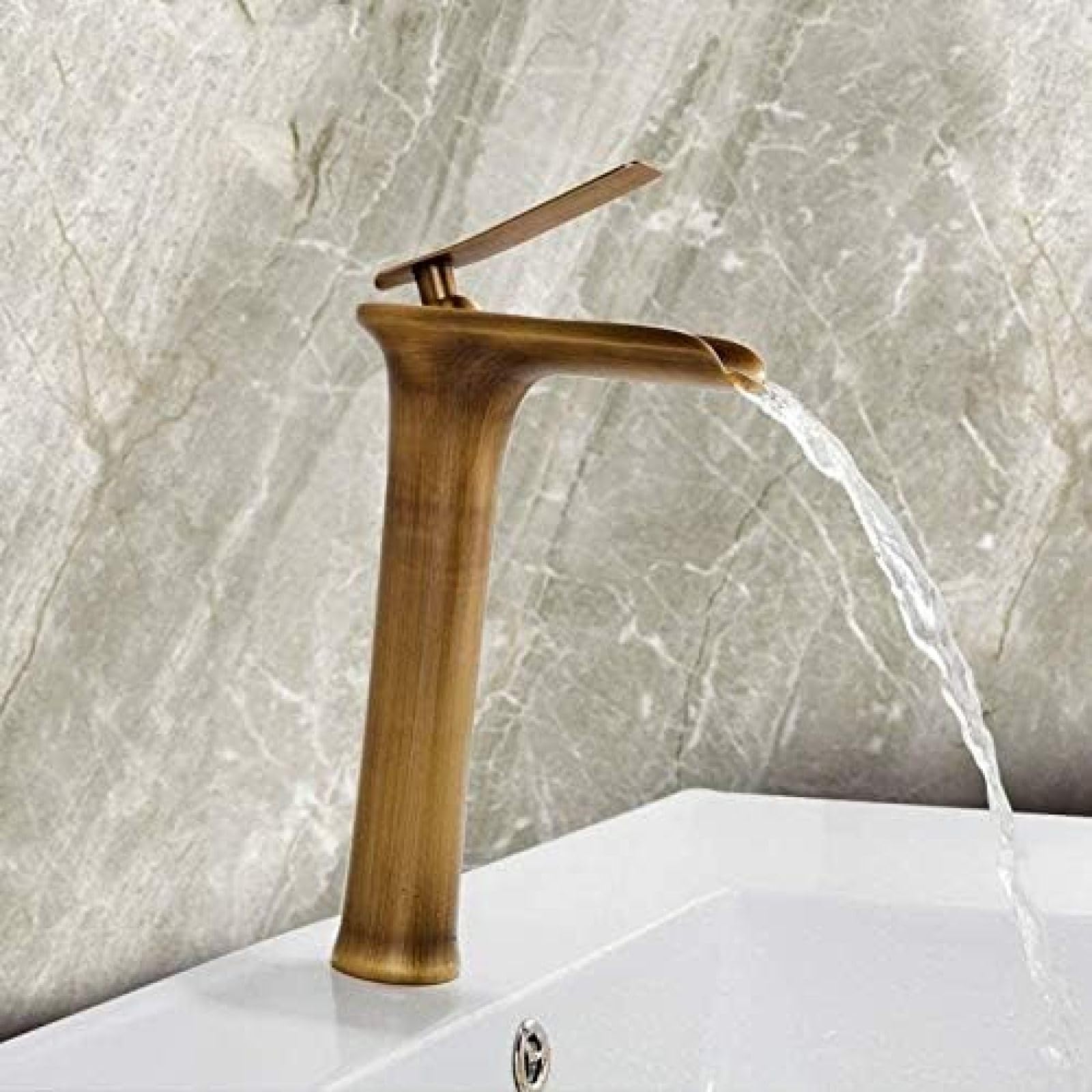 CRJUS Antique Bronze Waterfall Kitchen Sink Faucet - High Arc Pull Down Sprayer Mixer Tap for Modern Farmhouse & Vintage Bathroom Decor | Perfect for Washing Dishes, Filling Pots & Home Renovation