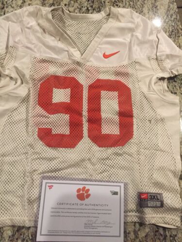 Shaq Lawson Clemson Tigers Authentic #90 Game-Worn White Football Jersey - 2015-17 Seasons - Size 3XL - Collectible Memorabilia for Die-Hard Fans & Sports Enthusiasts - Perfect for Game Day, Tailgating, and Display in Your Man Cave