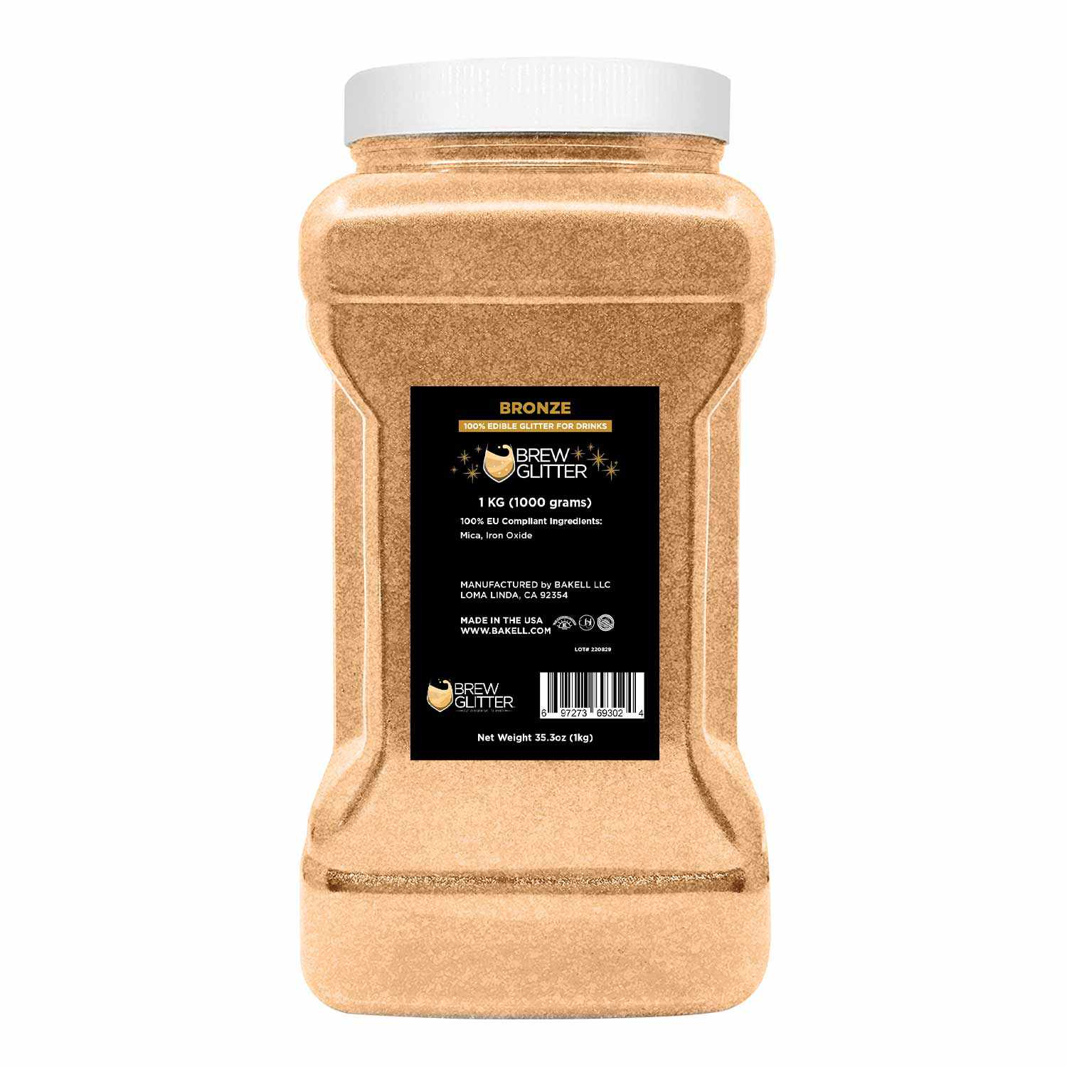 Premium Bronze Brew Glitter® - FDA Approved Cosmetic Grade Glitter for Soap, Bath Bombs & DIY Crafts (Bulk Size 1LB) - Perfect for Home Spa, Candle Making & Resin Art Projects
