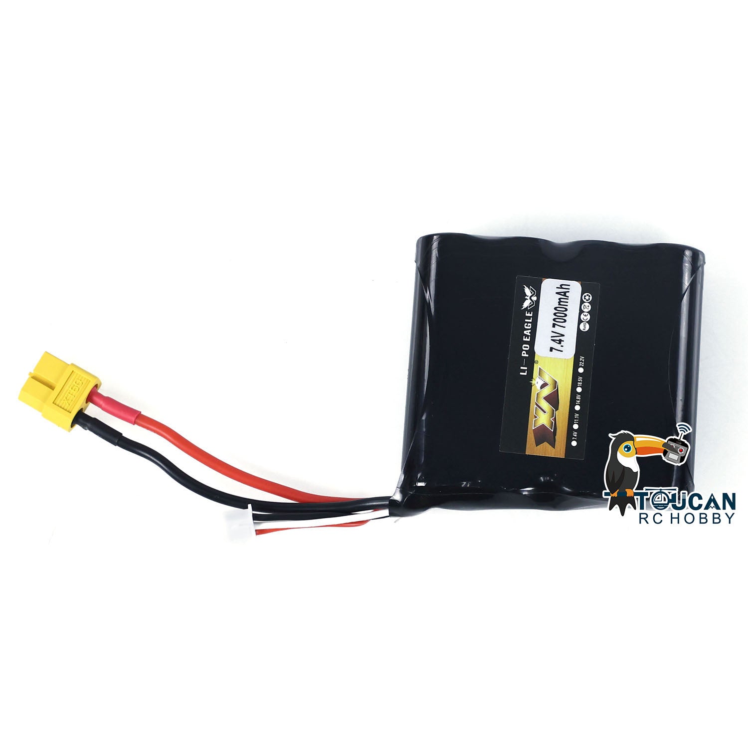 7.4V 7000mAh LiPo Battery for Henglong 1/16 RC Tank - High-Capacity Rechargeable Battery for IDF Merkava MK IV 3958 Military Vehicle - Perfect for DIY RC Tank Upgrades & Extended Playtime