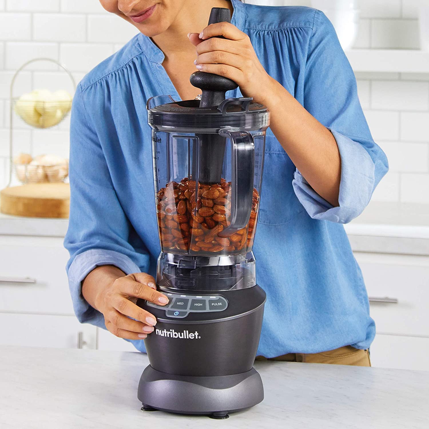 NutriBullet ZNBF30500Z 1200W High-Speed Blender Combo - Dark Gray - Perfect for Smoothies, Protein Shakes & Meal Prep at Home or Gym