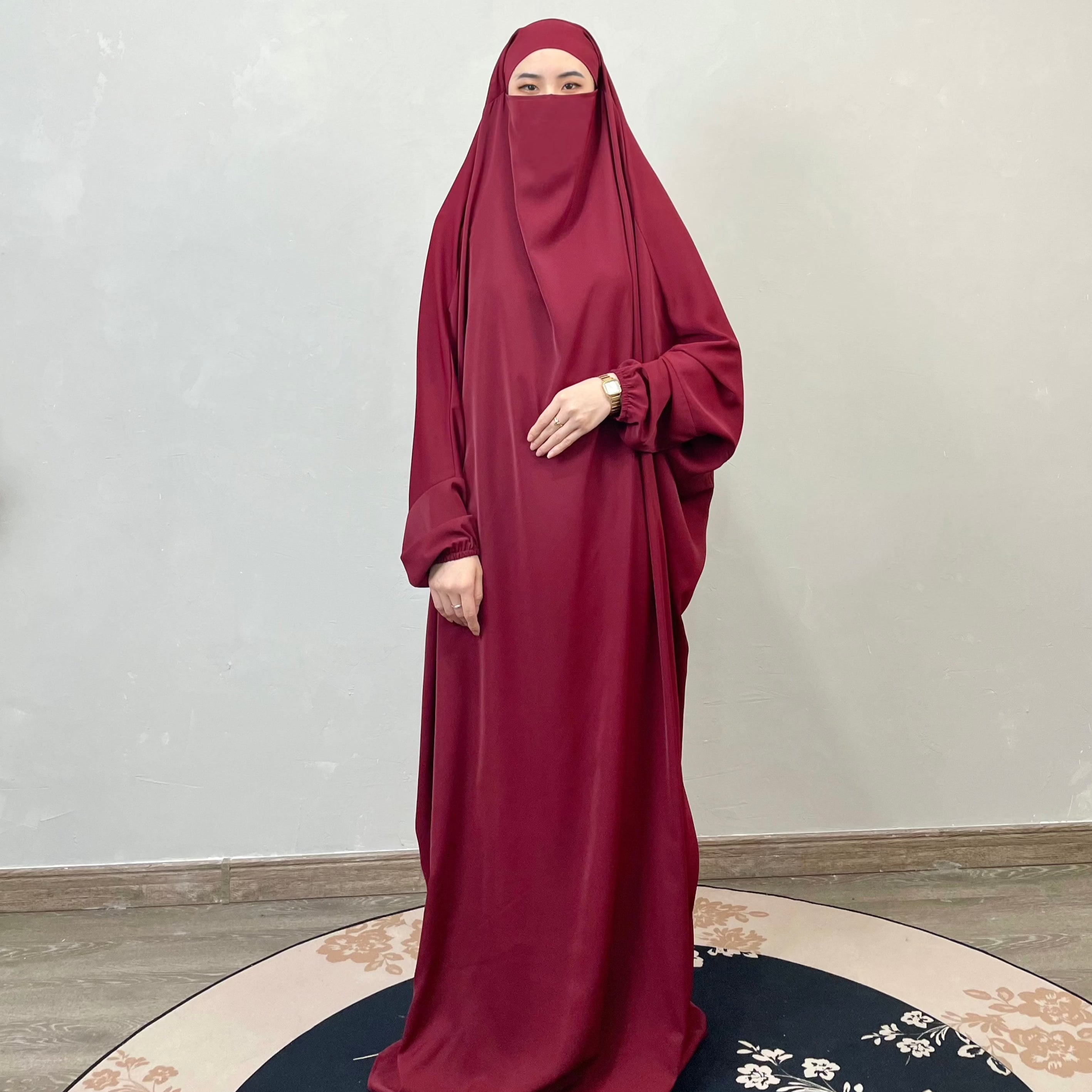 WG09 One Piece Jilbab - Muslim Long Women Dress, Nida Jilbab - Modest Islamic Prayer Dress for Women, Perfect for Daily Wear & Special Occasions