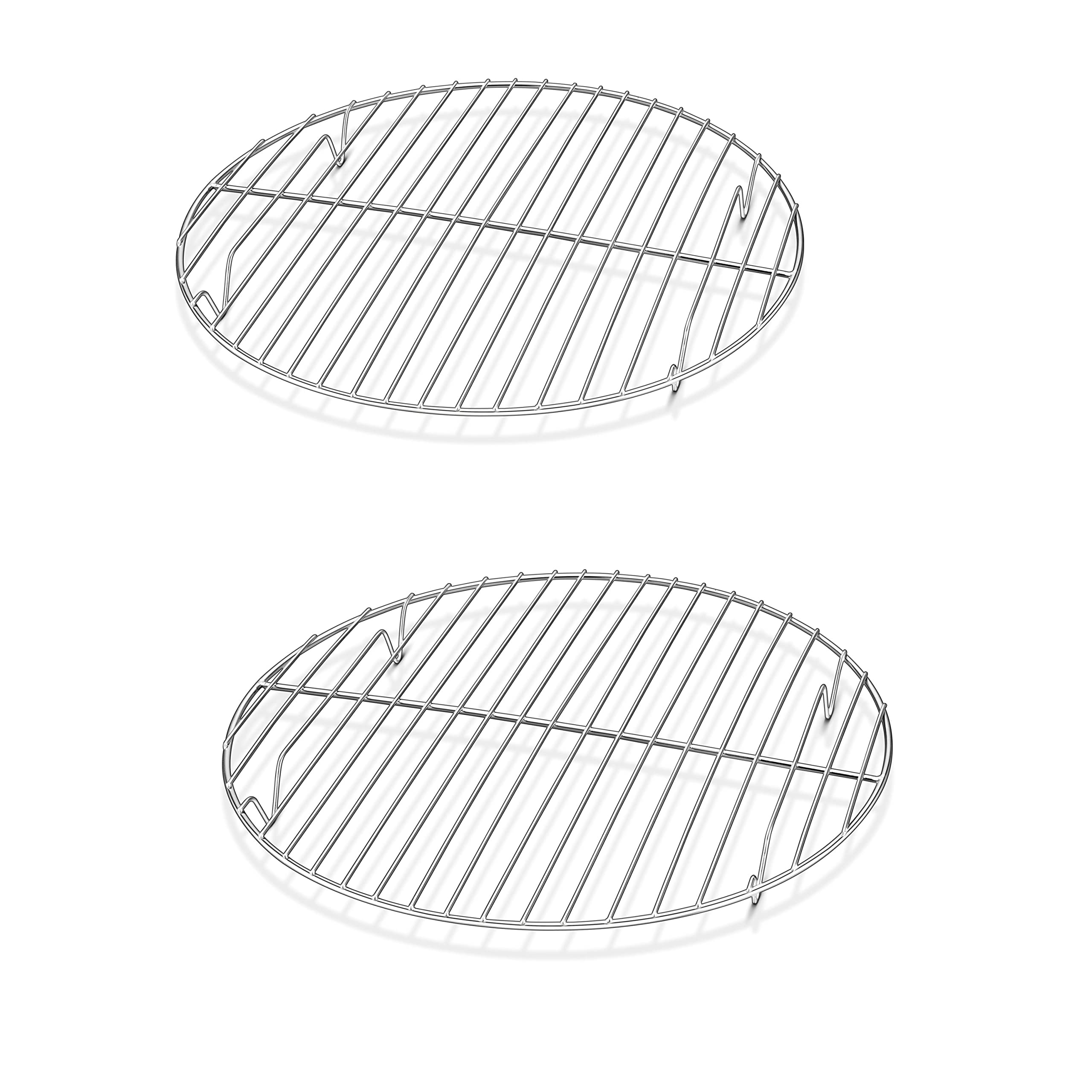 Herogo 9 Inch Stainless Steel Round Cooling Rack - Set of 2 for Baking, Cooking, Grilling & Steaming - Fits Stockpot, Air Fryer & Canning - Oven & Dishwasher Safe with Smooth Edges - Perfect for Cookies, Cakes, Roasts & Meal Prep