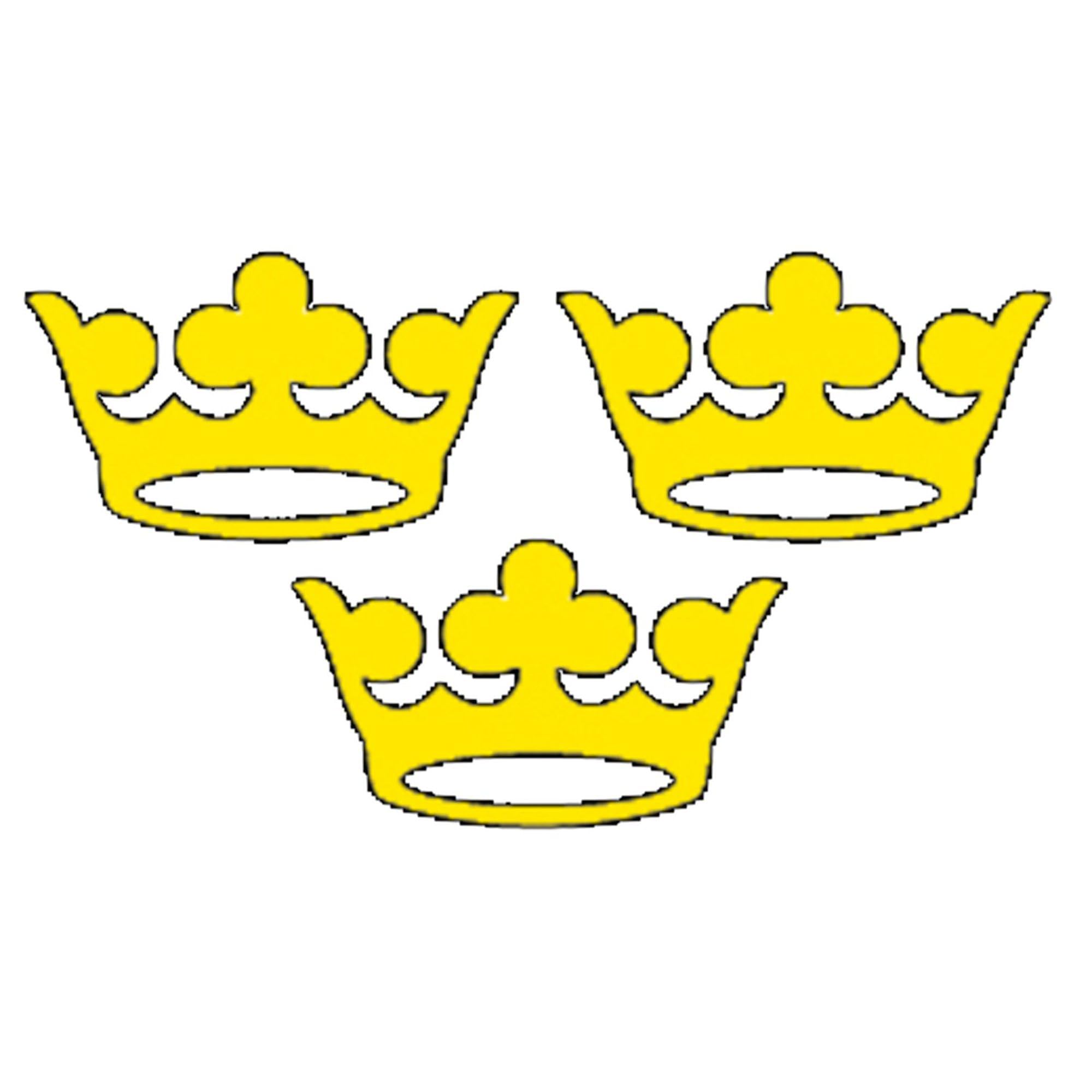 Tre Kronor Oval Car Bumper Sticker - Swedish Pride Decal for Cars