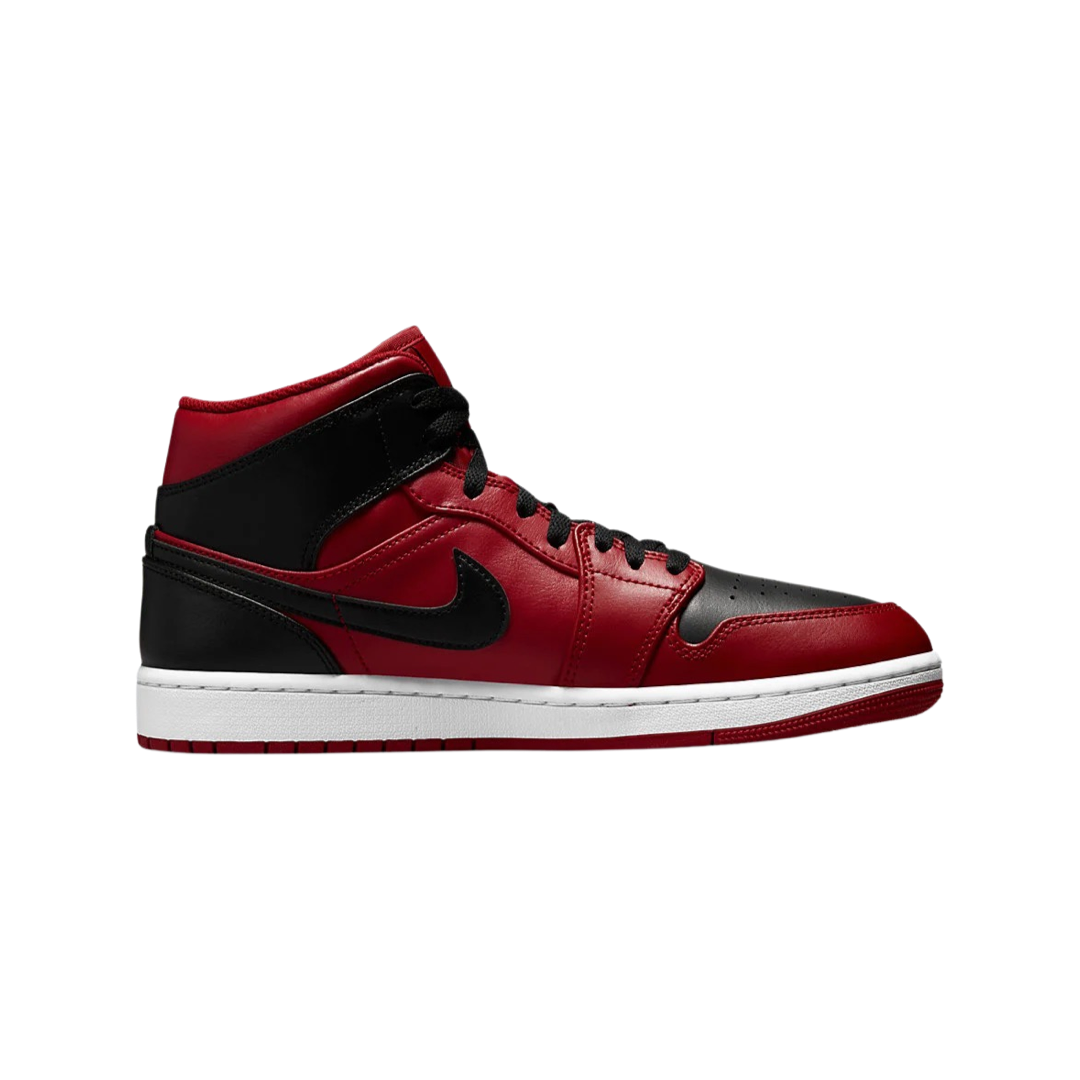 Air Jordan 1 Mid Reverse Bred Gym Red Black White Basketball Shoes - Stylish Sneakers for Men & Women, Perfect for Streetwear, Gym & Casual Wear