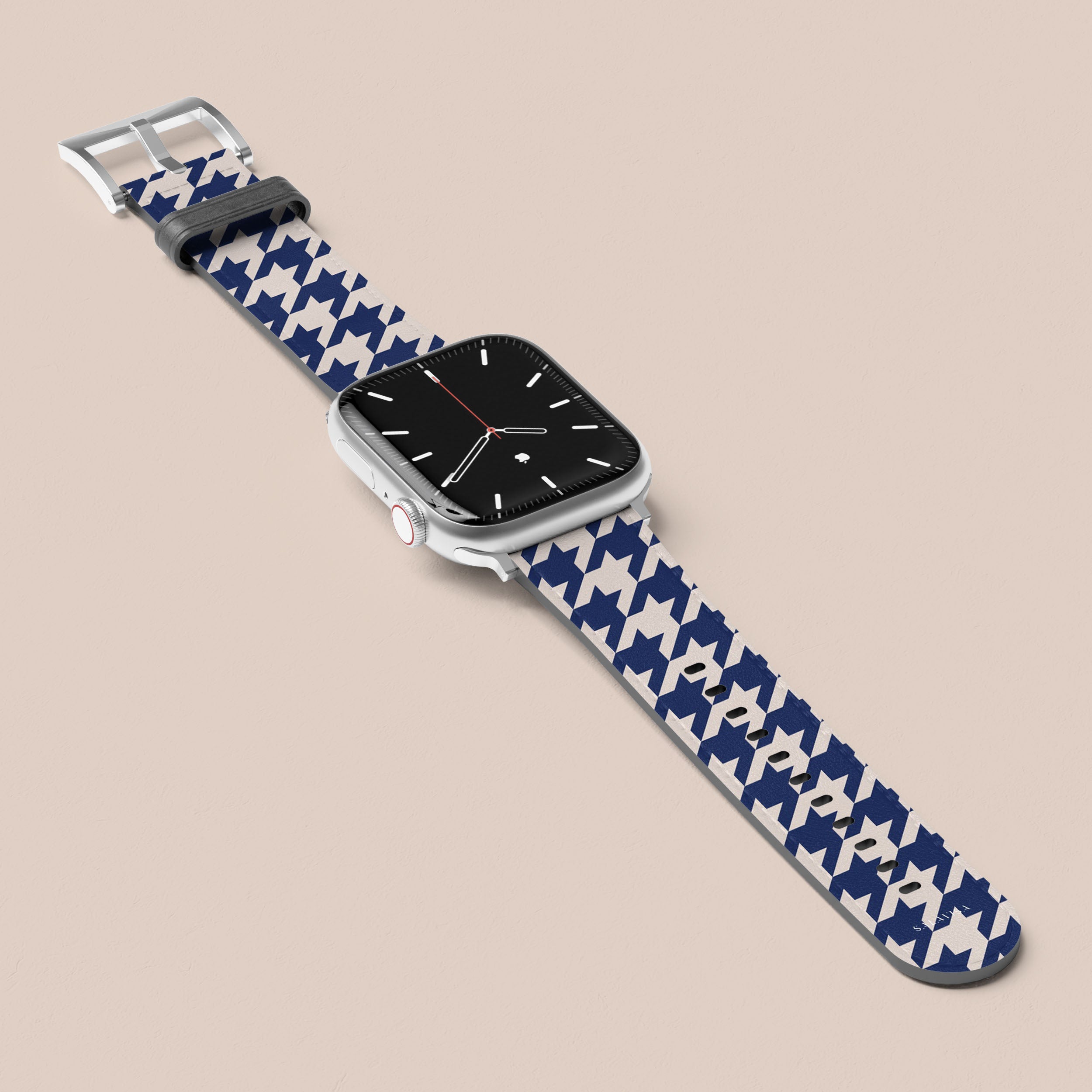 Premium Blue Houndstooth Pattern Apple Watch Band - Stylish & Durable Replacement Strap for Apple Watch Series 9/8/7/SE/6/5/4/3 - Perfect for Workouts, Office & Casual Wear