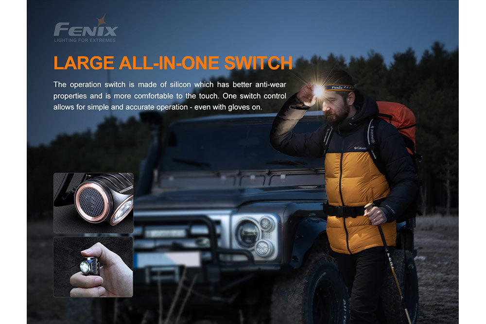Fenix HM50R V2.0 Rechargeable LED Headlamp - 700 Lumens Ultra Bright, Lightweight & Waterproof for Camping, Hiking, Running & Outdoor Adventures