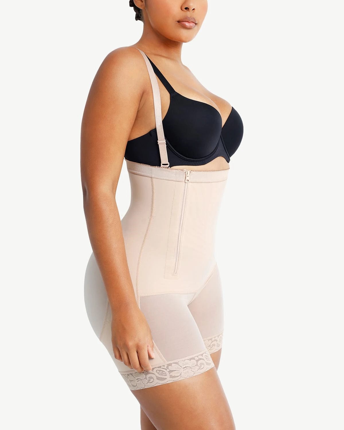 AirSlim® Plus Curve Side Zipper Shorts for Women - High Waist Slimming Workout Running Yoga Shorts with Pockets - Perfect for Gym, Jogging & Lounge Wear