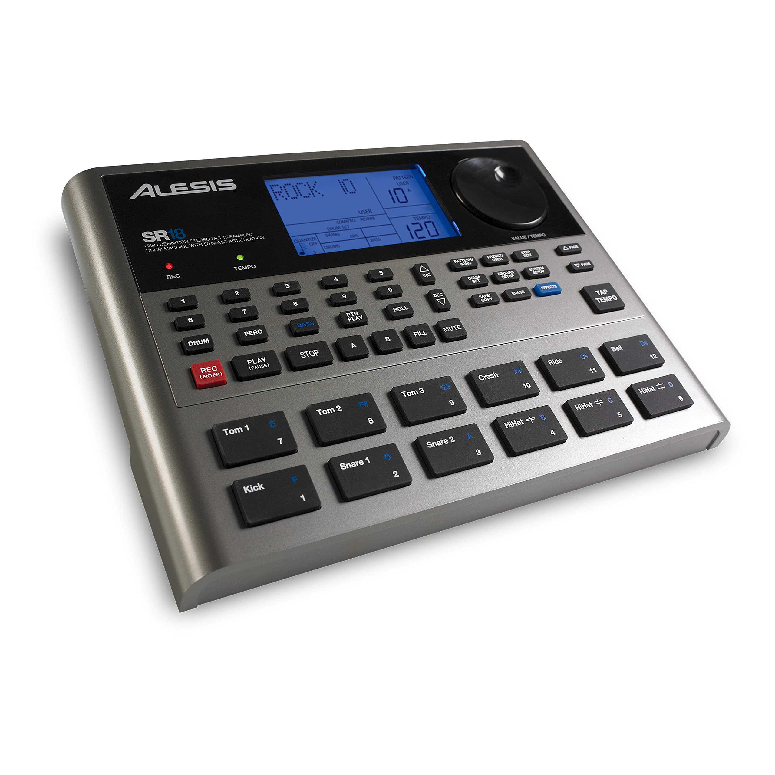 Alesis SR-18 Professional Drum Machine - Standalone Drum Machine with 500+ Sounds, Built-In Effects & USB Connectivity for Music Production & Live Performance | Perfect for Home Studios, Beat Making & Electronic Music Production