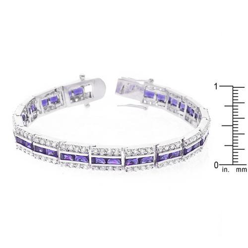 Elegant Balboa Purple Cubic Zirconia Bracelet for Women | Dainty Fashion Jewelry Gift for Birthday, Anniversary & Special Occasions