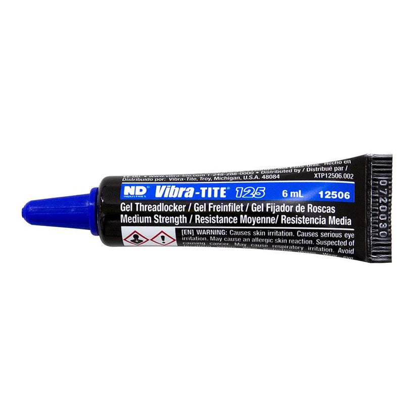 Vibra TITE Threadlocker Blue 6ml - Medium Strength Thread Locker for Bolts, Screws & Nuts - Prevent Loosening from Vibration - Ideal for Automotive, Machinery & DIY Projects