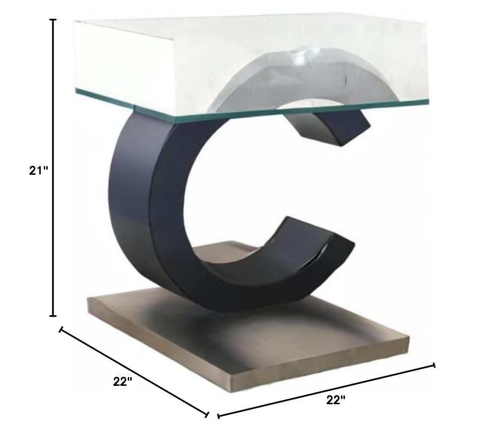 Modern Black and Silver End Table by Global Furniture USA - Perfect for Living Room, Bedroom, or Office Side Table - Stylish & Functional Home Decor