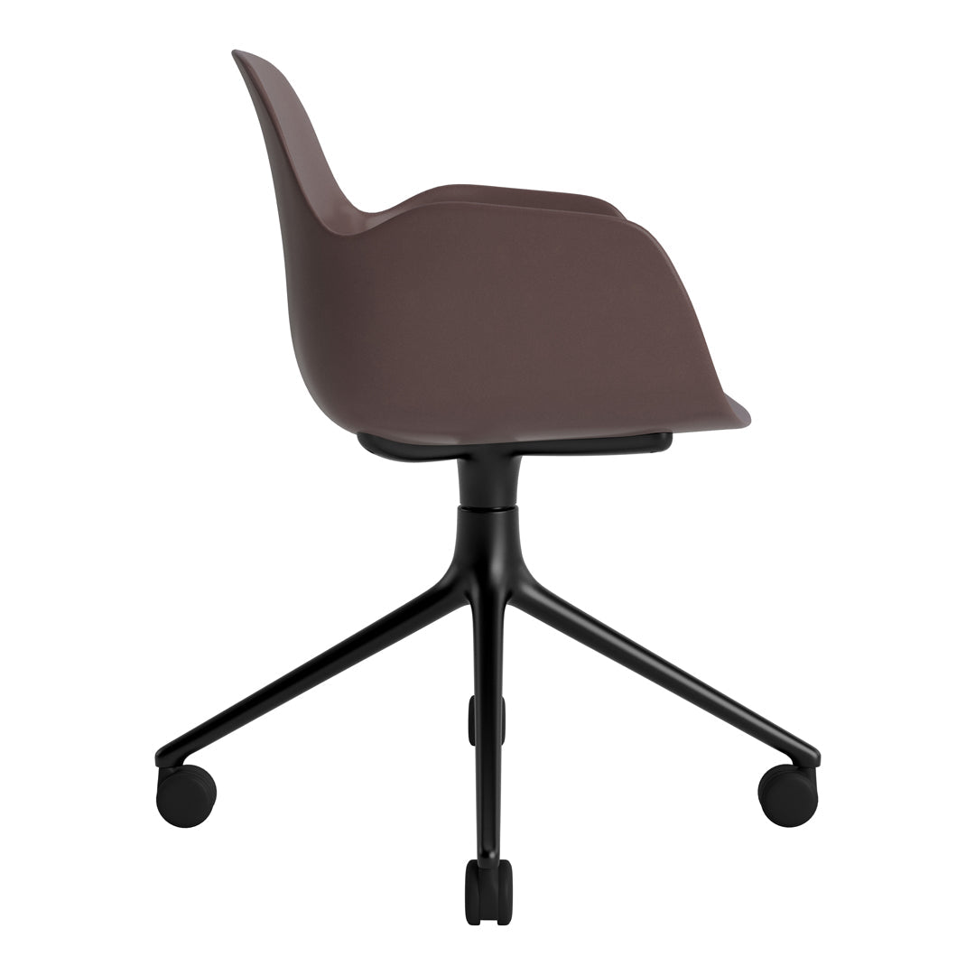 Modern Form Armchair with 4-Wheel Swivel Base - Ergonomic Office Chair for Home & Workspace - Perfect for Desks, Reading Nooks, and Living Rooms