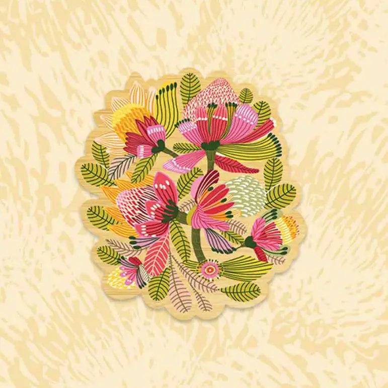 Exquisite Wild Protea Flower Wooden Brooch - Handcrafted Floral Pin for Women - Perfect for Weddings, Parties & Fashion Accessories