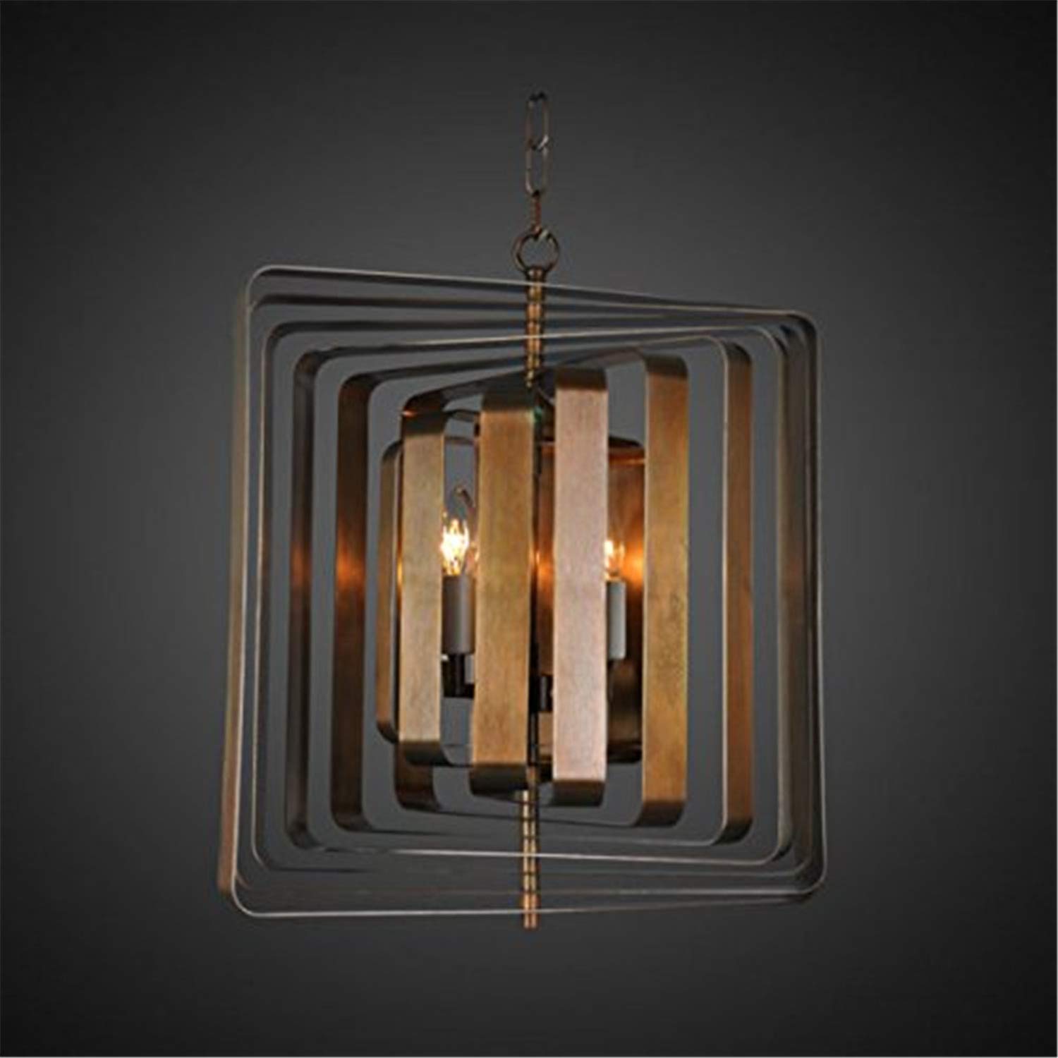 Legion Furniture 20 Inch Modern Chandelier - Antique Brass Finish Iron Ceiling Light Fixture for Dining Room, Bedroom & Living Room Decor