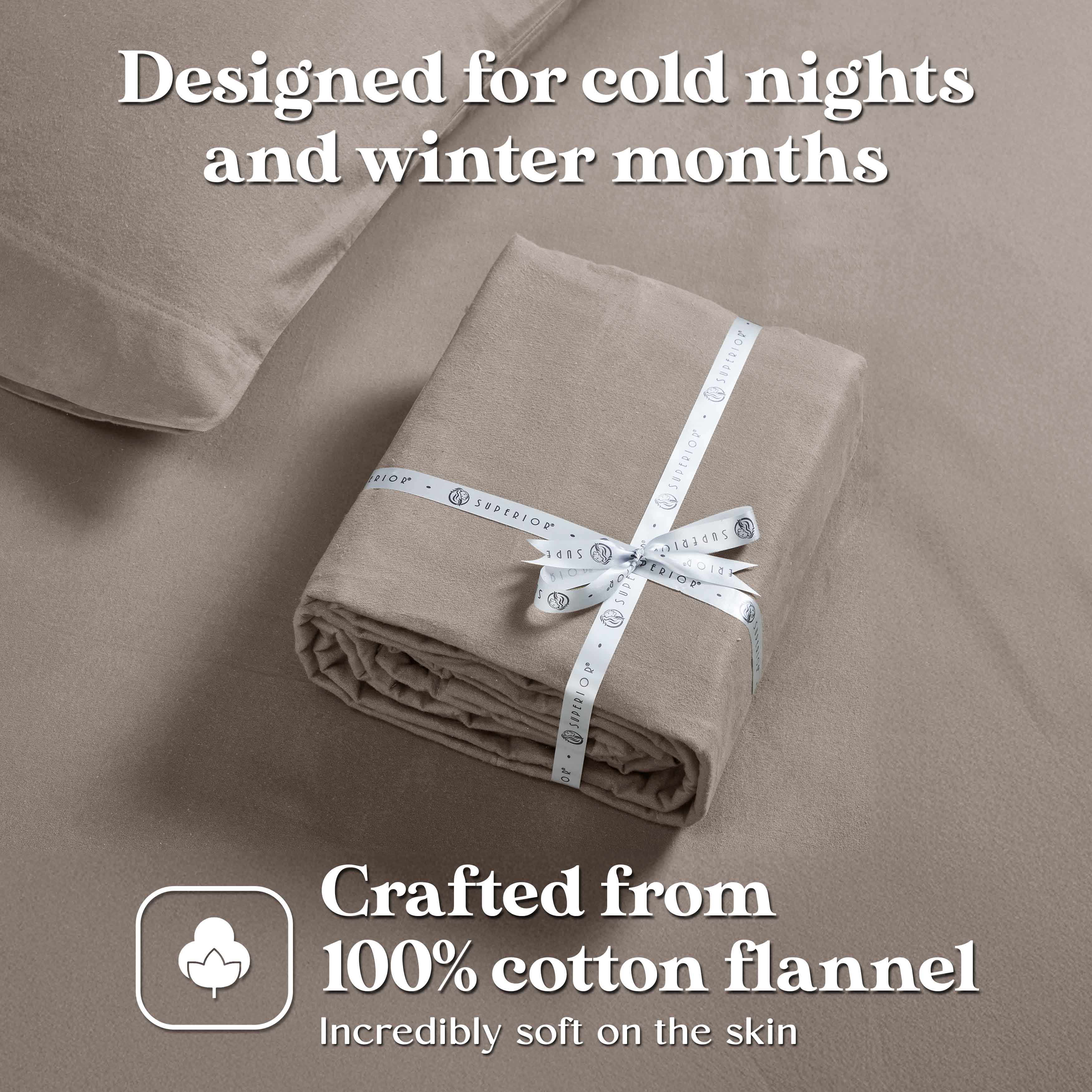 Premium Rome Flannel Cotton Solid Brushed Deep Pocket Sheet Set - Ultra Soft & Cozy Bedding for Winter - Perfect for Master Bedroom, Guest Room & Dorm Use