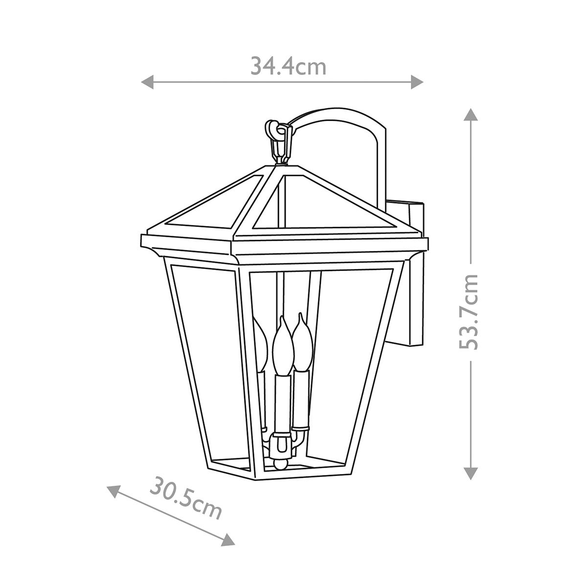 Alford Place 2/3Lt Small/Medium/Large Outdoor Wall Lantern in Museum Black with E14 Socket and IP44 Rating - Perfect for Porch, Garden, and Patio Lighting