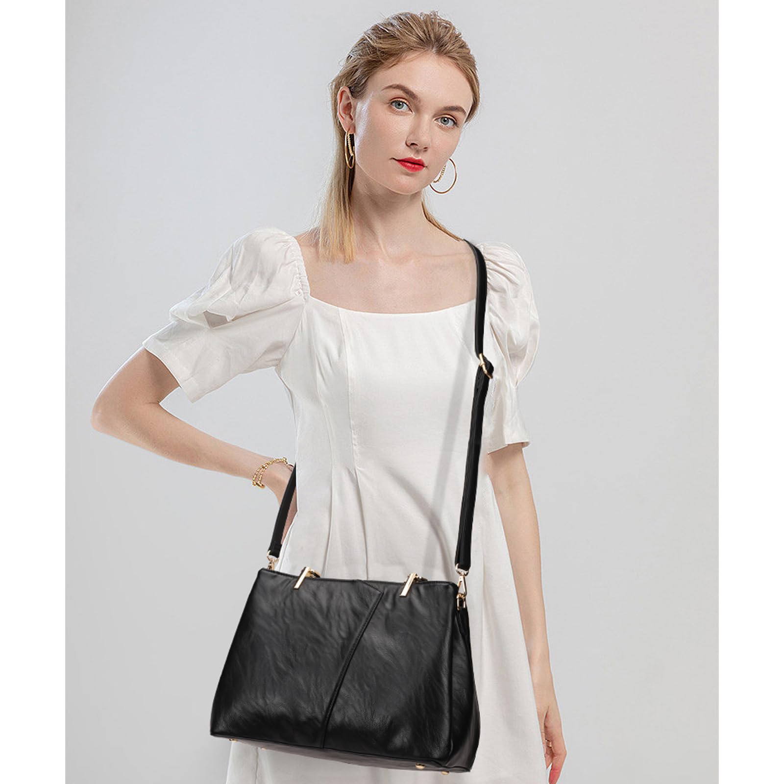 Kouli Buir Hobo PU Leather Handbags for Women - Shoulder, Crossbody, Tote for Work & Travel