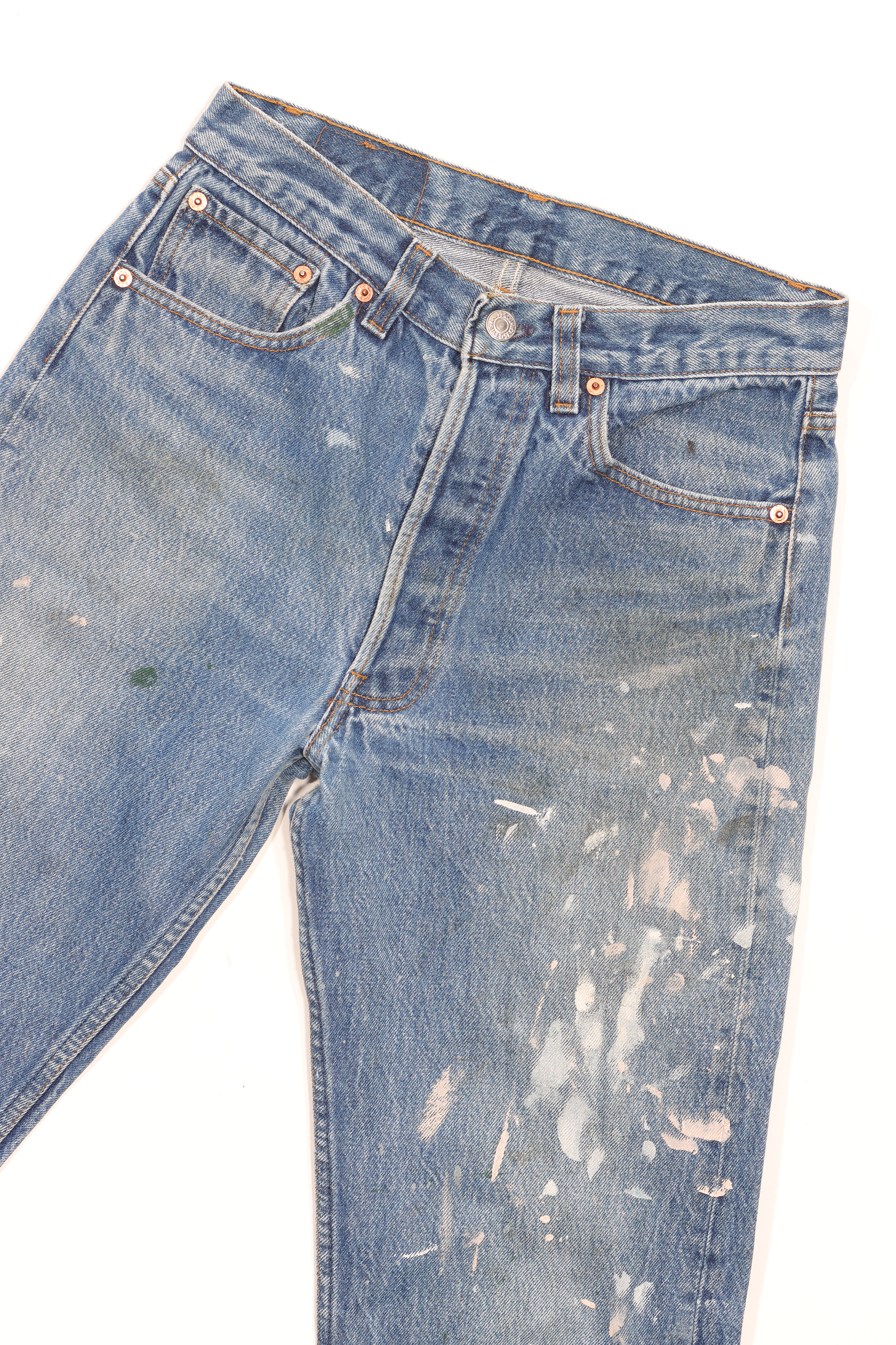 Vintage 1990's Levi's 501 Original Fit Painter Jeans - Classic Blue Denim Pants for Men, Retro Workwear & Casual Street Style