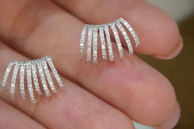 18K White Gold Diamond Stud Earrings for Women - 0.76ct Natural Diamond Irregular Design Shiny Party Jewelry | Perfect for Weddings, Anniversaries & Special Occasions