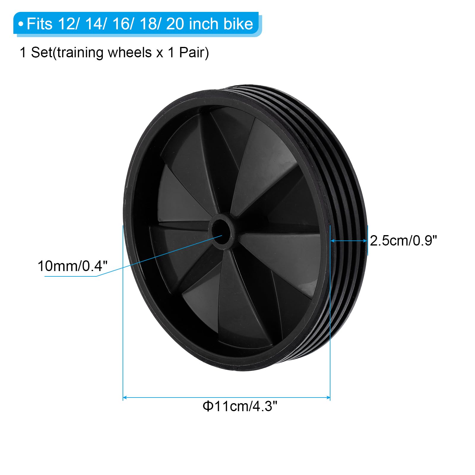 PATIKIL Bike Training Wheels for Kids - Adjustable Bicycle Stabilizer Wheels, Balance Training Aid for Boys & Girls Bikes - Perfect for Learning to Ride, Replacement Parts for 12-20 Inch Bicycles (Great for Beginners & Safety Practice)