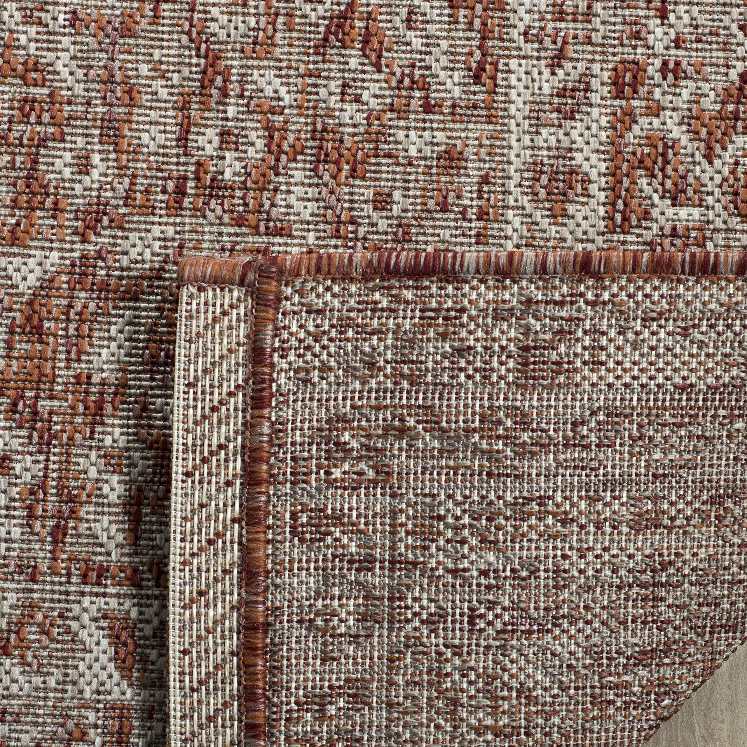 SAFAVIEH Courtyard Collection 9' x 12' Light Beige & Terracotta Area Rug - Non-Shedding, Easy Care, Washable Indoor/Outdoor Rug - Perfect for Living Room, Bedroom, Patio, Backyard & Mudroom (CY8751-36512)