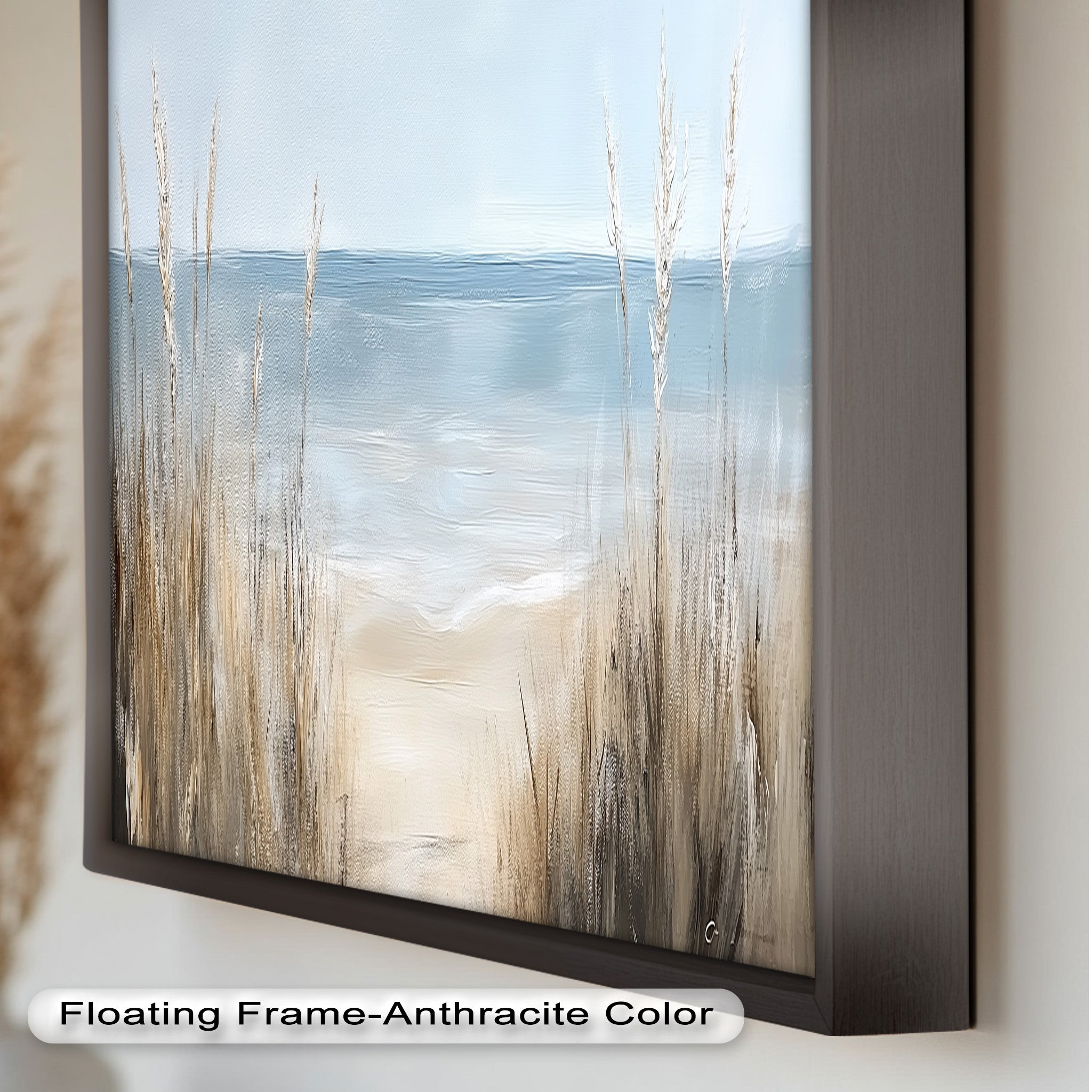 Coastal Wall Art - Handmade Beach Grass Landscape Oil Painting for Living Room, Bedroom & Office Decor | Ocean Themed Home Decor