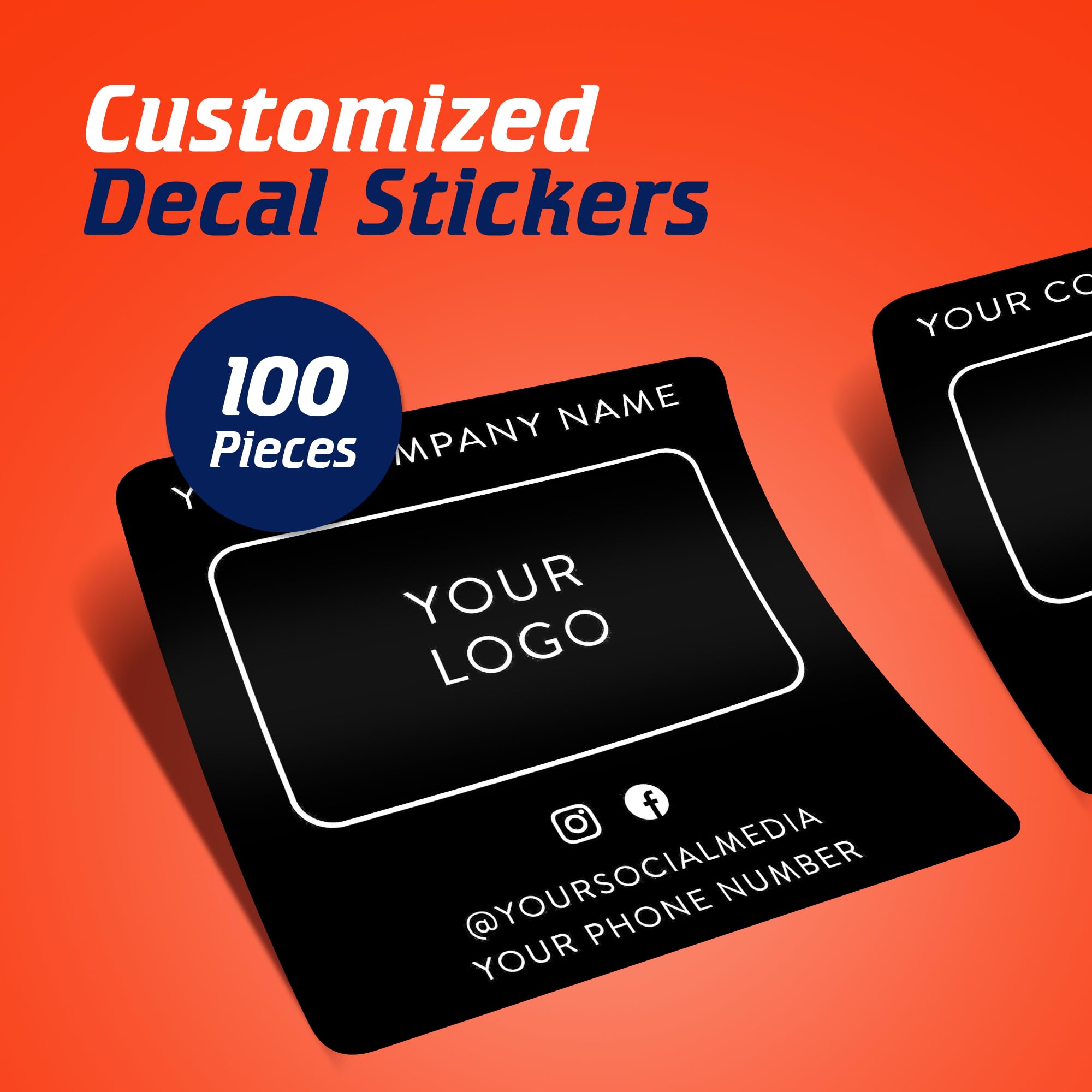 Custom Rectangle Vinyl Stickers - 100 Pack Waterproof Labels for Small Business Branding, Personalized Logo Stickers for Handmade Products, Packaging, Bottles, Jars & Cans - Perfect for DIY Crafts, Product Labeling & Small Business Branding