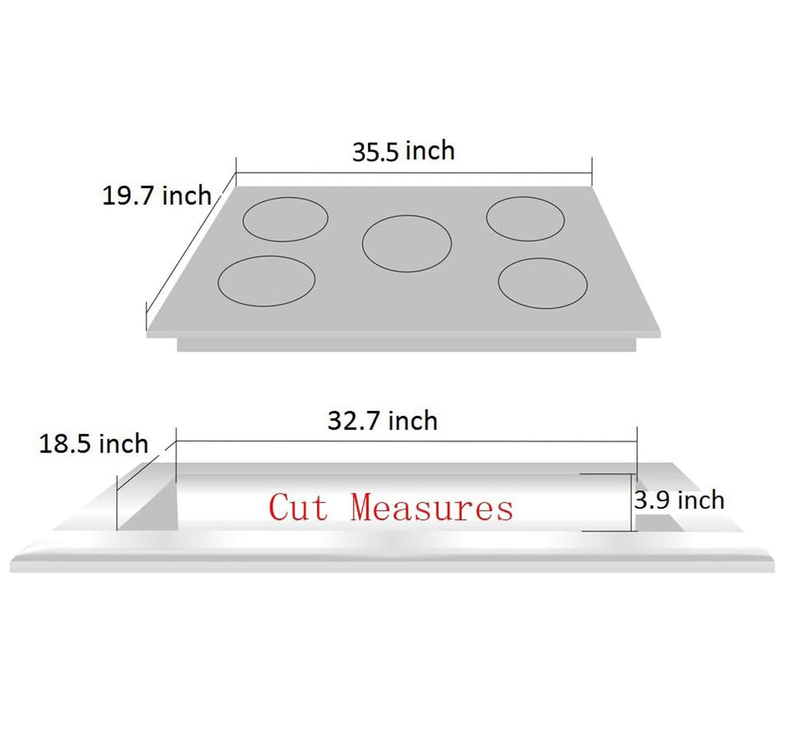 36 Inch 5 Burner Gas Cooktop - Tempered Glass Stovetop with Dual Fuel (NG/LPG) Conversion - HF5198-01 - Perfect for Modern Kitchens & Professional Cooking