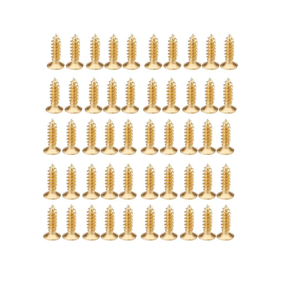 50 Gold Plated 3mm Screws for Fender Strat/Tele Electric Guitar Pickguard & Scratchplate - Premium Guitar Parts & Accessories for DIY Repairs and Upgrades