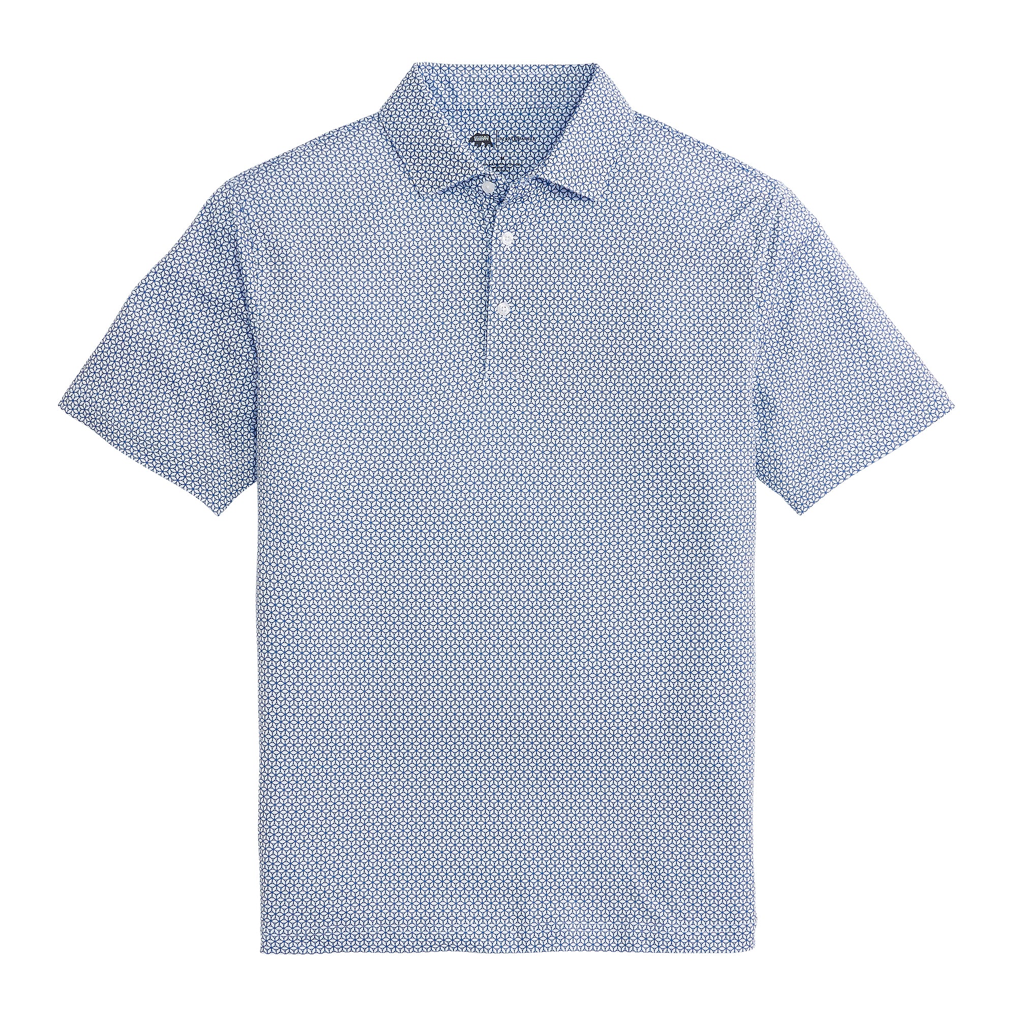Out of Office Printed Performance Polo Shirt - Navy Blue - Breathable & Moisture-Wicking Golf & Casual Wear for Men | Perfect for Office, Golfing, and Weekend Outings