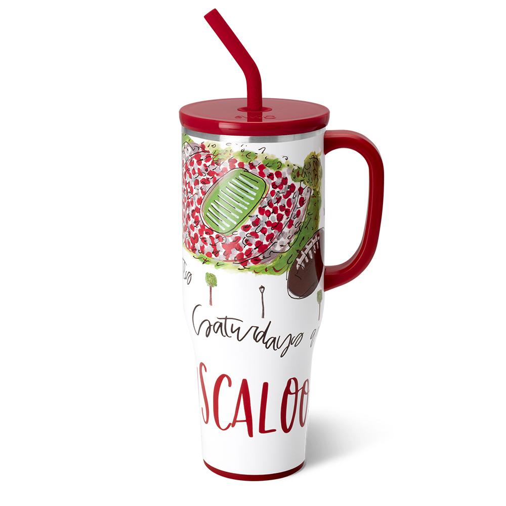 40oz Saturdays in Tuscaloosa Mega Mug - Large Insulated Coffee Cup for Home, Office & Tailgating - Perfect for Hot & Cold Beverages