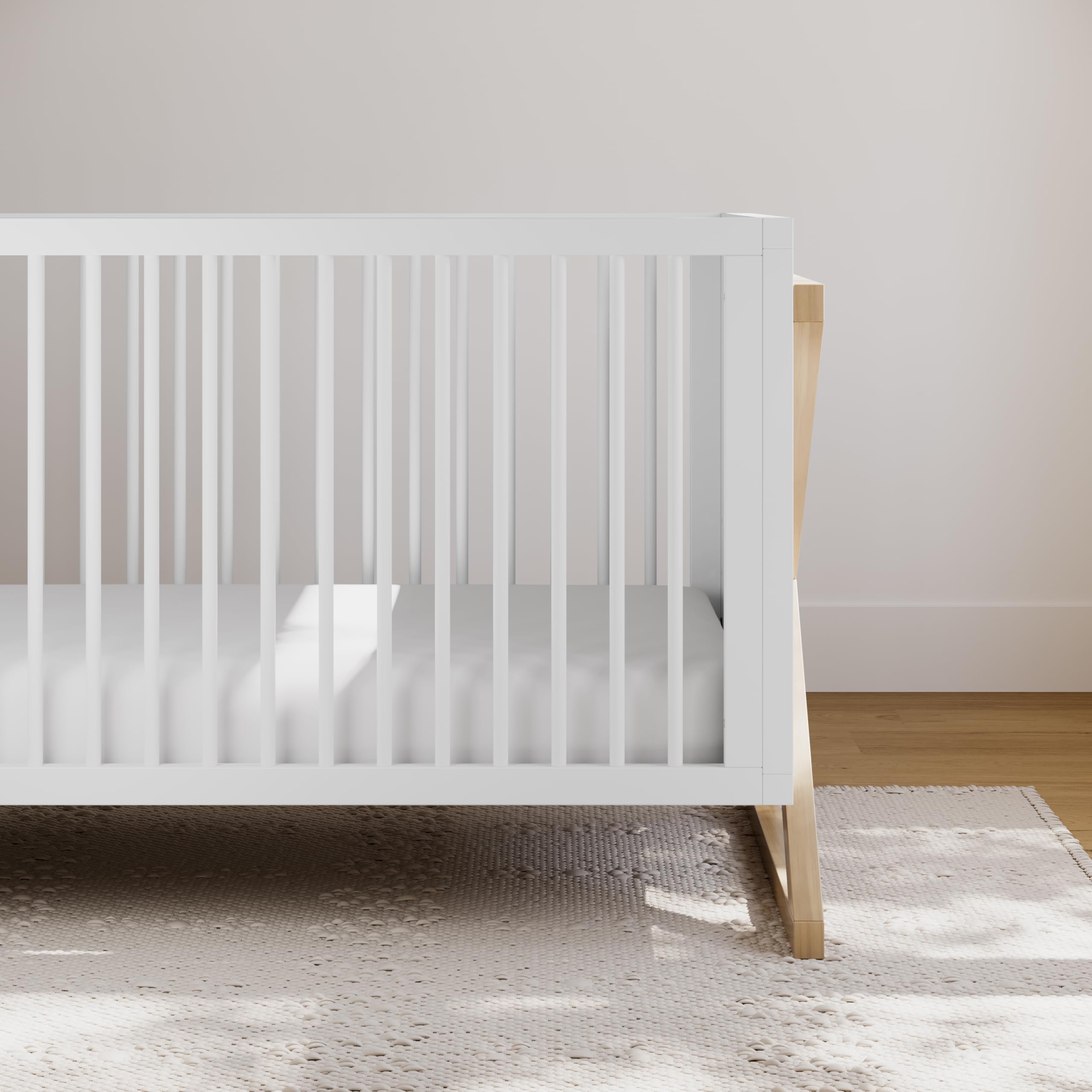 Storkcraft Equinox 3-in-1 Convertible Crib (Driftwood) - Converts to Toddler Bed & Daybed, 3-Position Adjustable Mattress Support, Modern Two-Tone Nursery Crib for Baby & Kids Bedroom | Safe & Stylish Infant Sleep Solution for Modern Homes