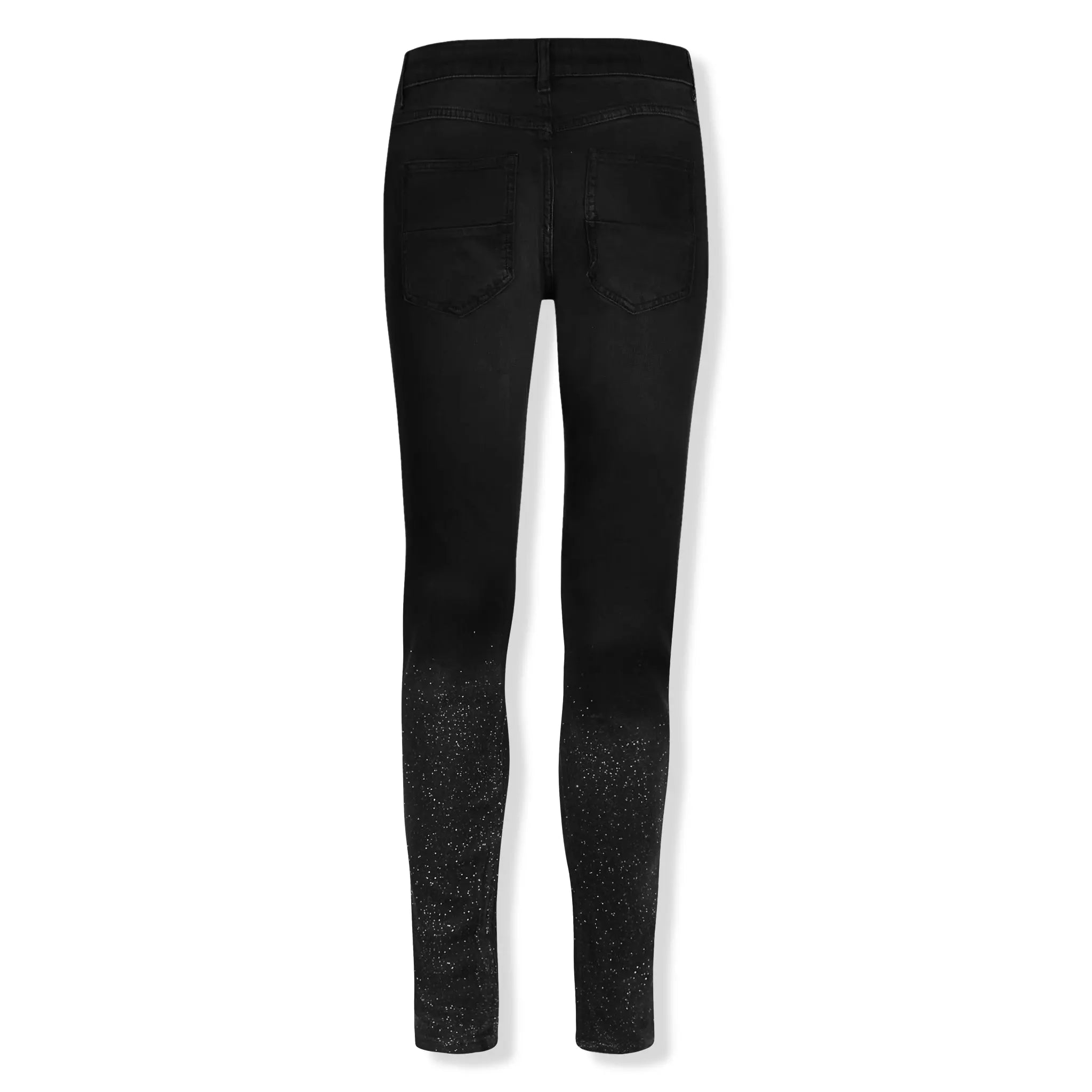 Lusso Sparkled Denim Jet Black Jeans for Women - Stylish Stretch Skinny Jeans with Rhinestone Embellishments | Perfect for Night Out, Party & Casual Wear