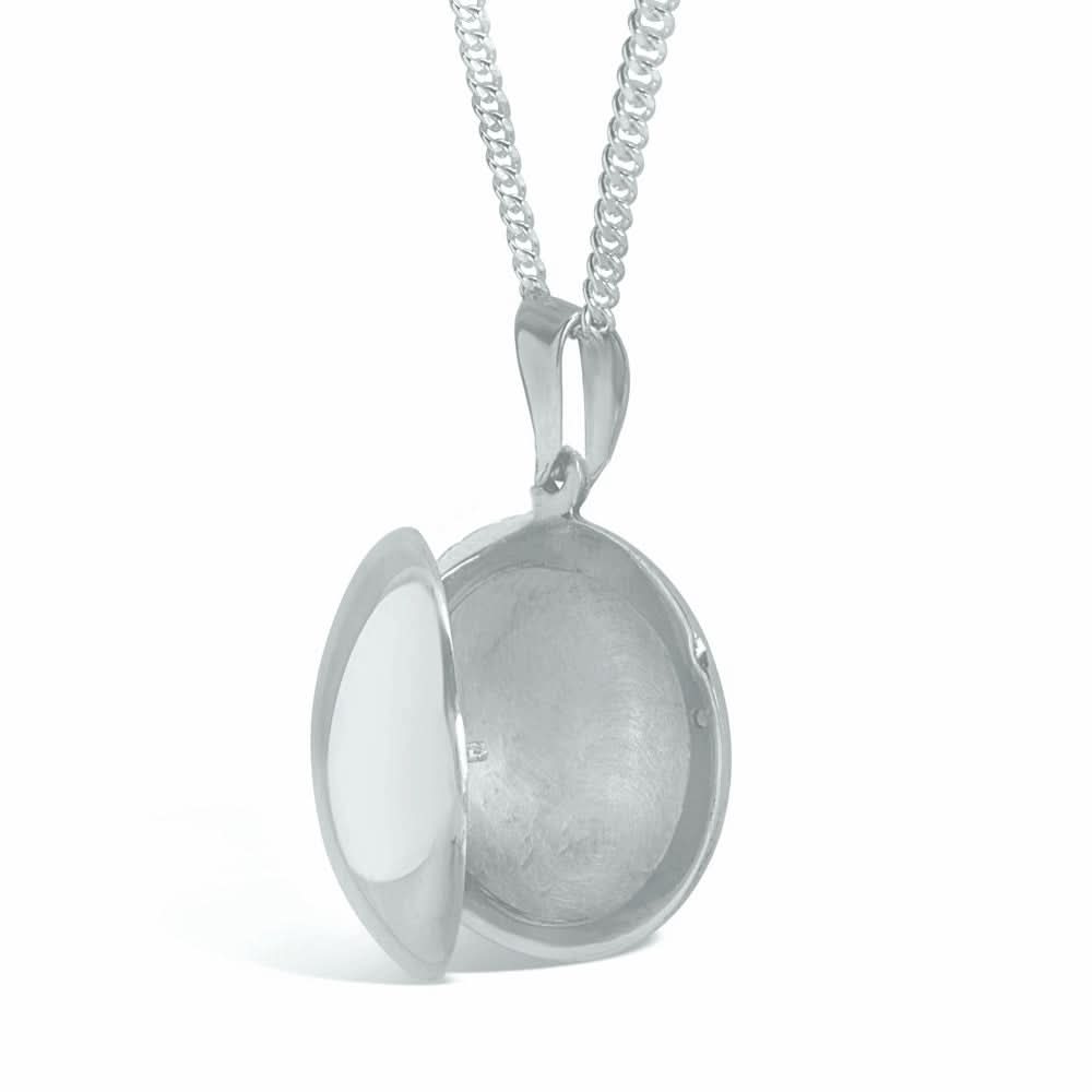 Sterling Silver Round Locket Necklace for Men - Perfect Gift for Anniversary, Valentine's Day & Special Occasions